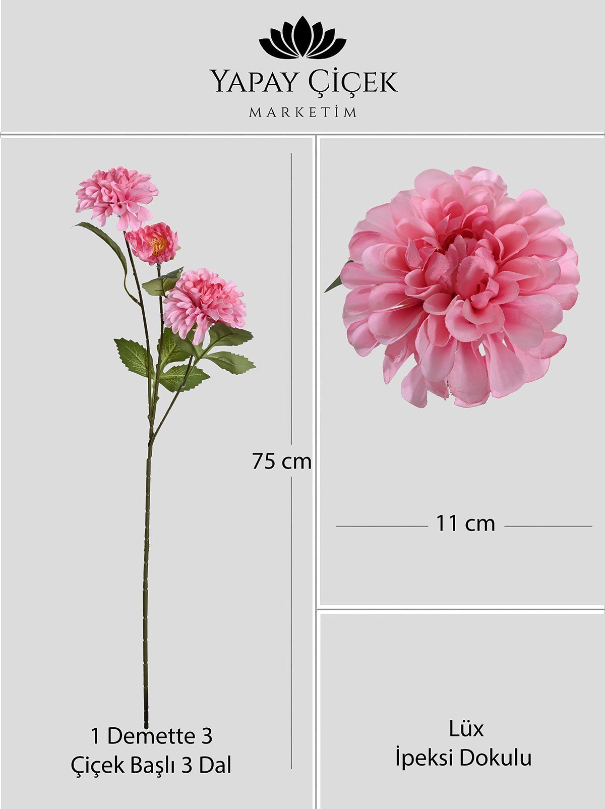 Yapay Pembe Üçlü Yıldız Çiçeği