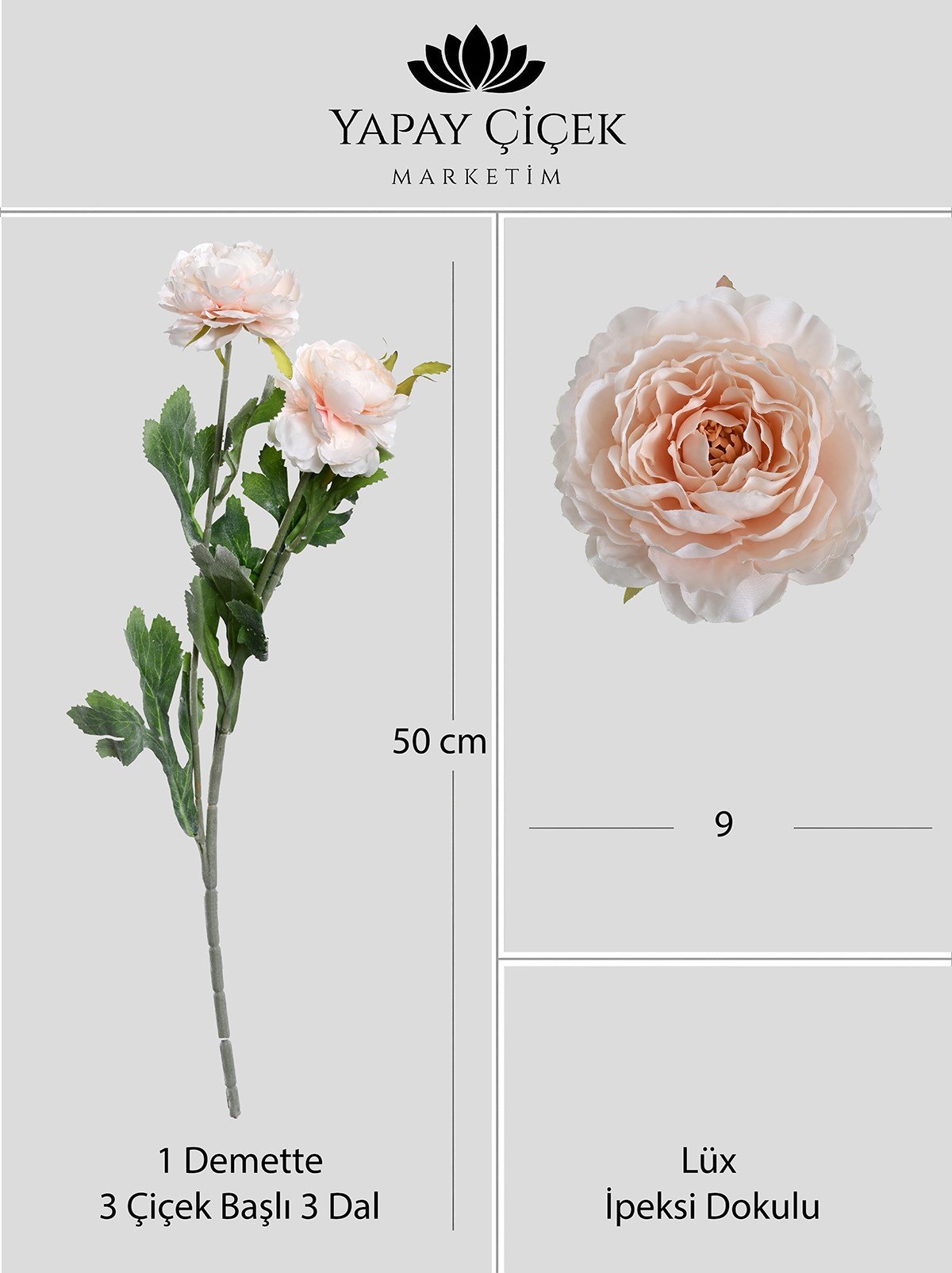 Yapay Somon Peony Şakayık