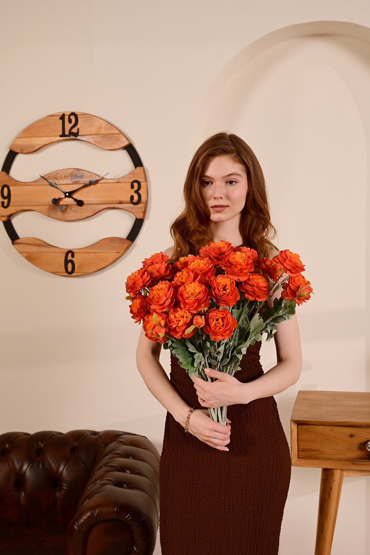 Yapay Turuncu Peony Şakayık