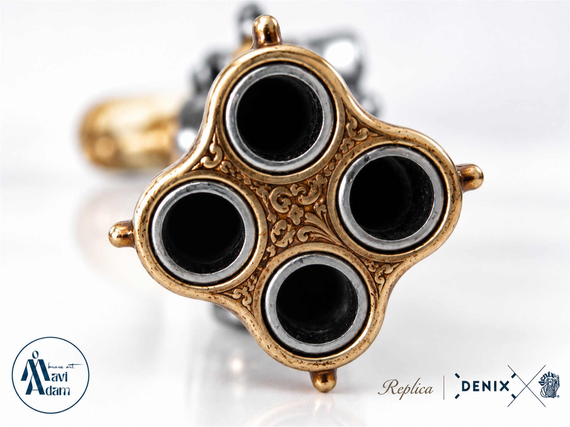 Denix Revolving 4 barrel Çakmaklı Tabanca – Fransa 18. yüzyıl | Dekoratif Replika