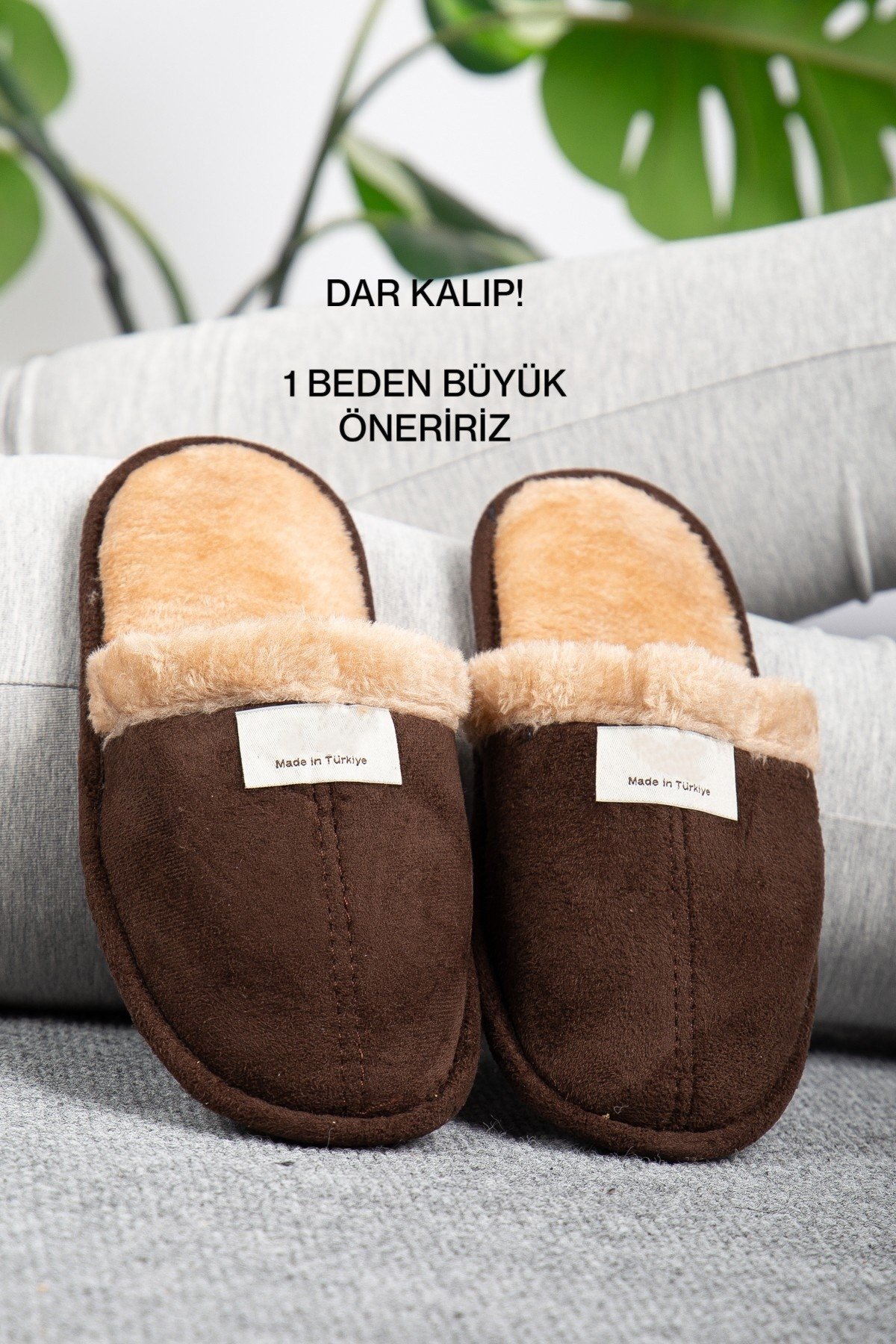 Kışlık Pelüş Kürklü Rahat Yıkanabilir Hediyelik Misafirlik Bohçalık Çeyizlik Ev Terliği
