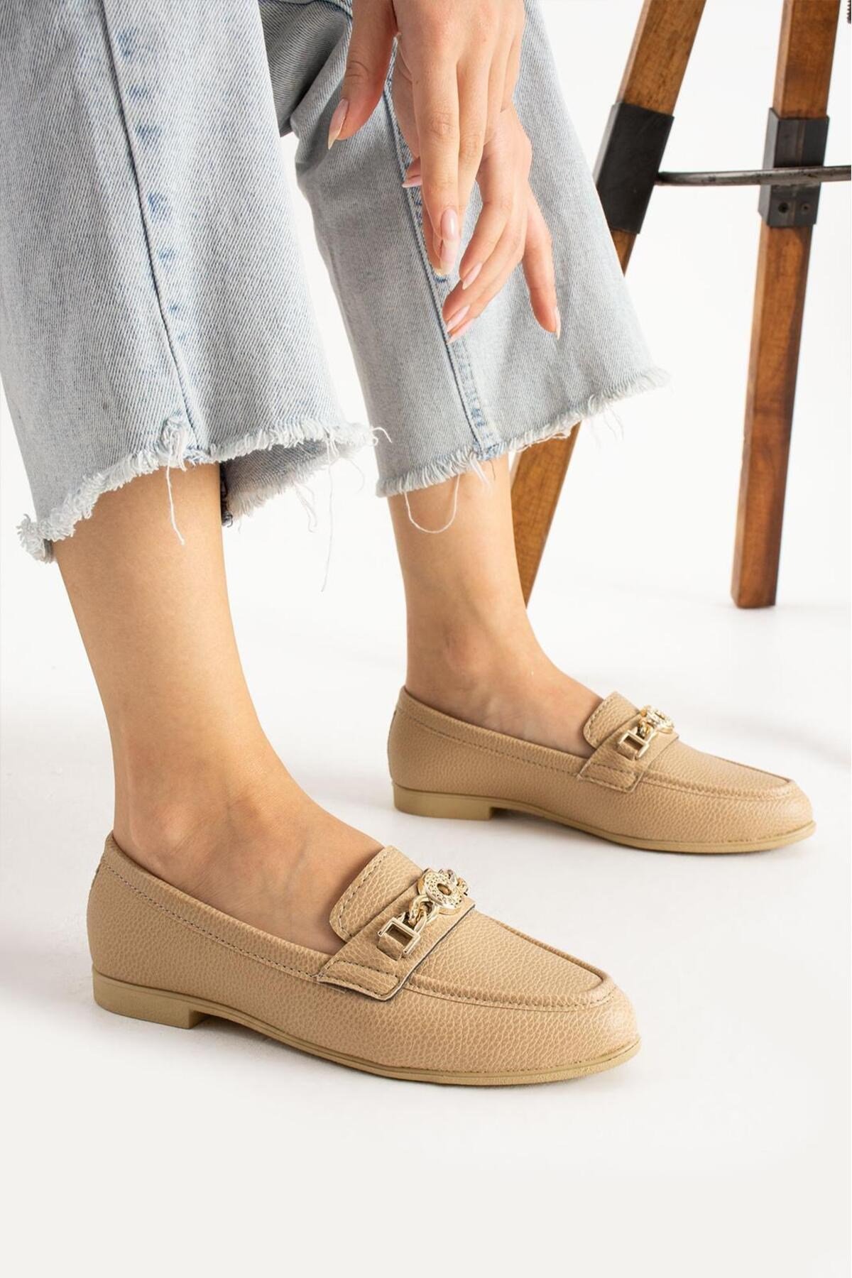 Ortopedik Kadın Babet Toka Detaylı Hafif Rahat Taban Şık Günlük Ayakkabı Anne Ayakkabısı Hediye