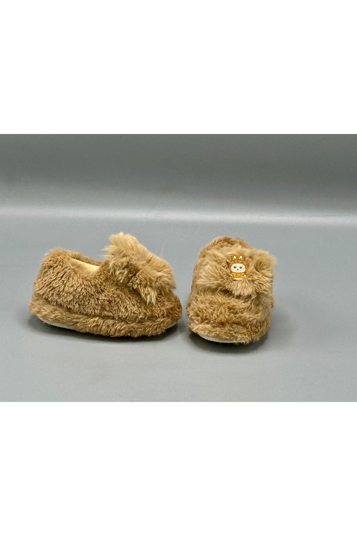 Unisex Çocuk Tüylü Peluş Pofuduk Figürlü Panduf