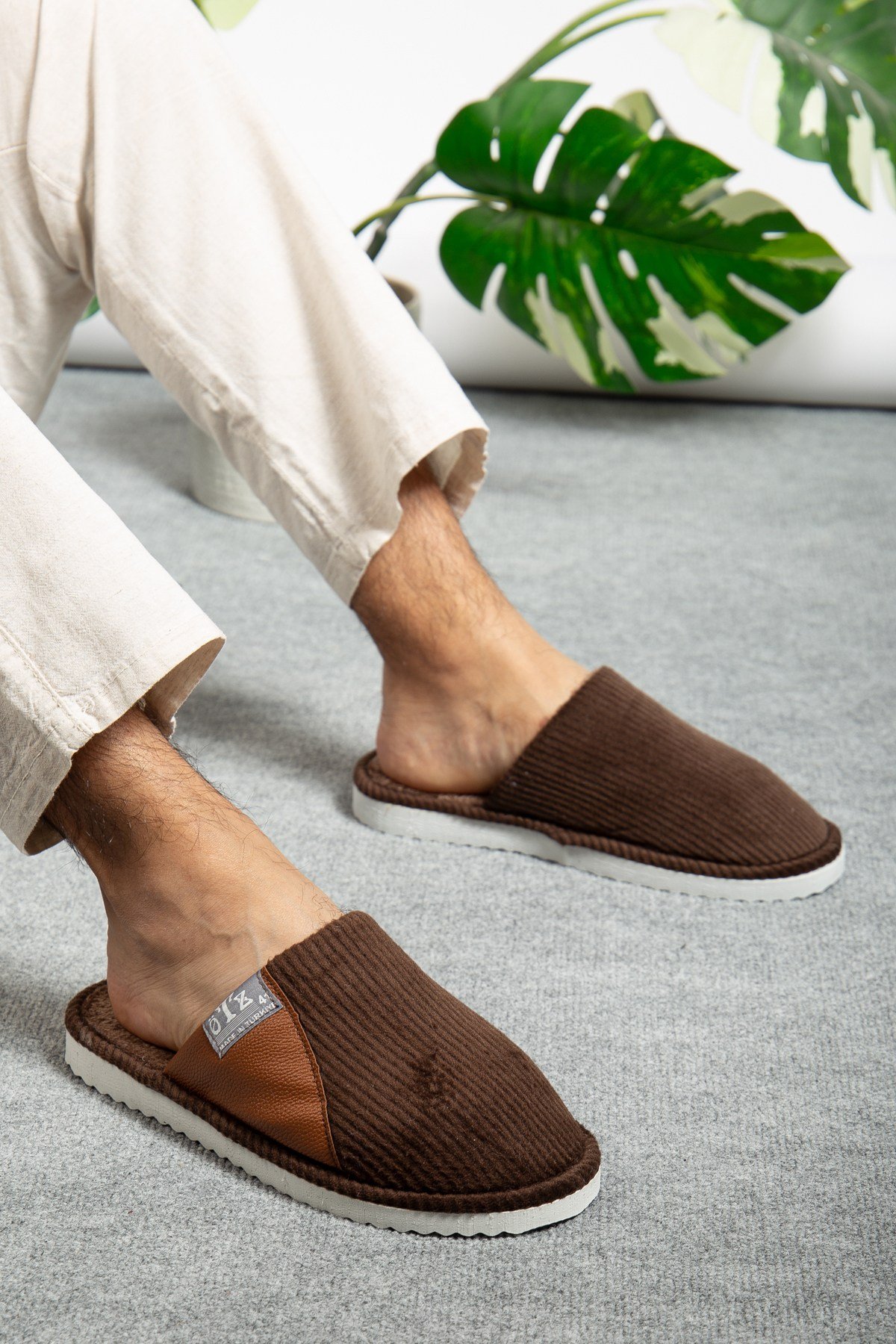 Unisex Fitilli Kumaş Rahat Hafif Yumuşak Balkon Ofis Ev Terliği
