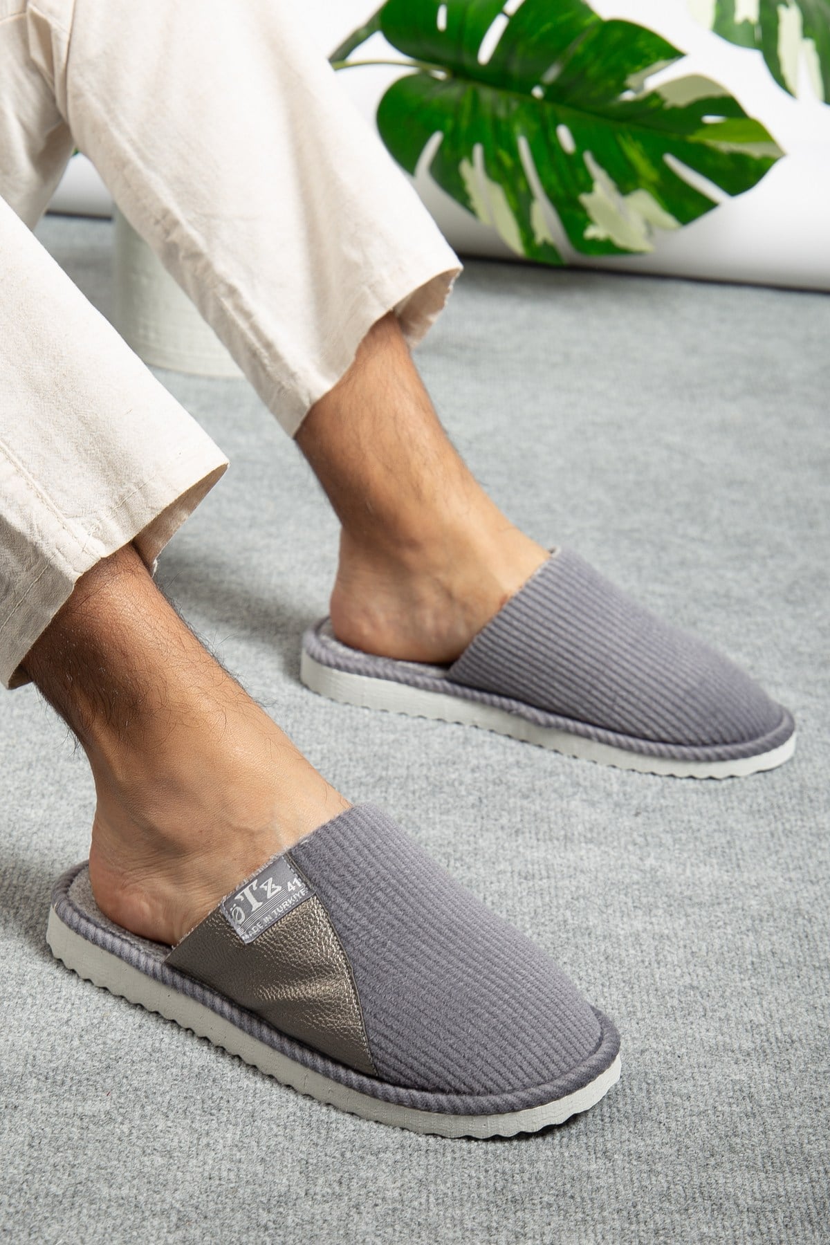 Unisex Fitilli Kumaş Rahat Hafif Yumuşak Balkon Ofis Ev Terliği