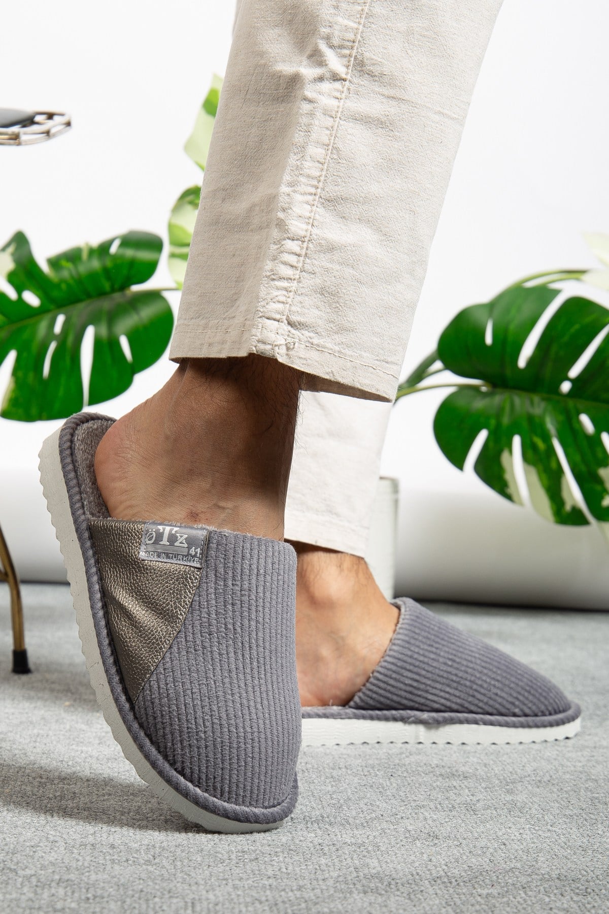 Unisex Fitilli Kumaş Rahat Hafif Yumuşak Balkon Ofis Ev Terliği