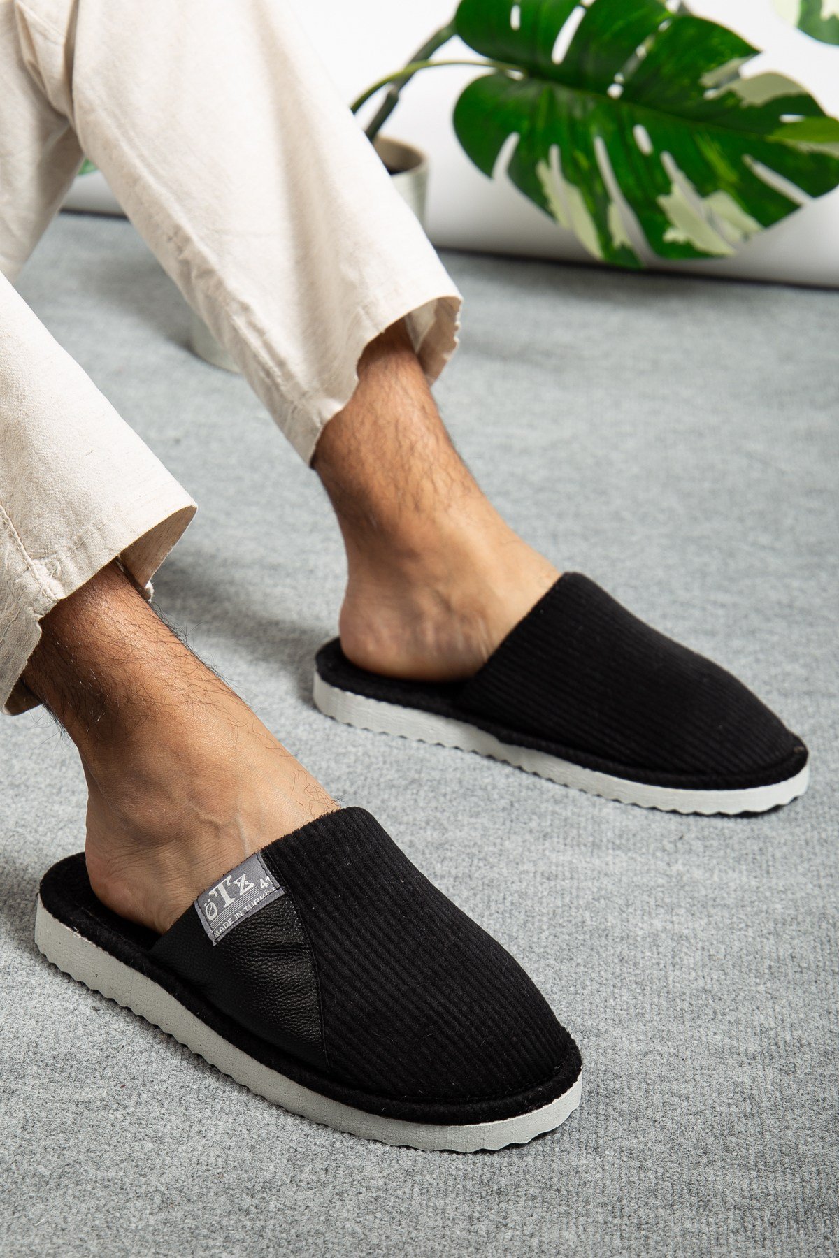 Unisex Fitilli Kumaş Rahat Hafif Yumuşak Balkon Ofis Ev Terliği
