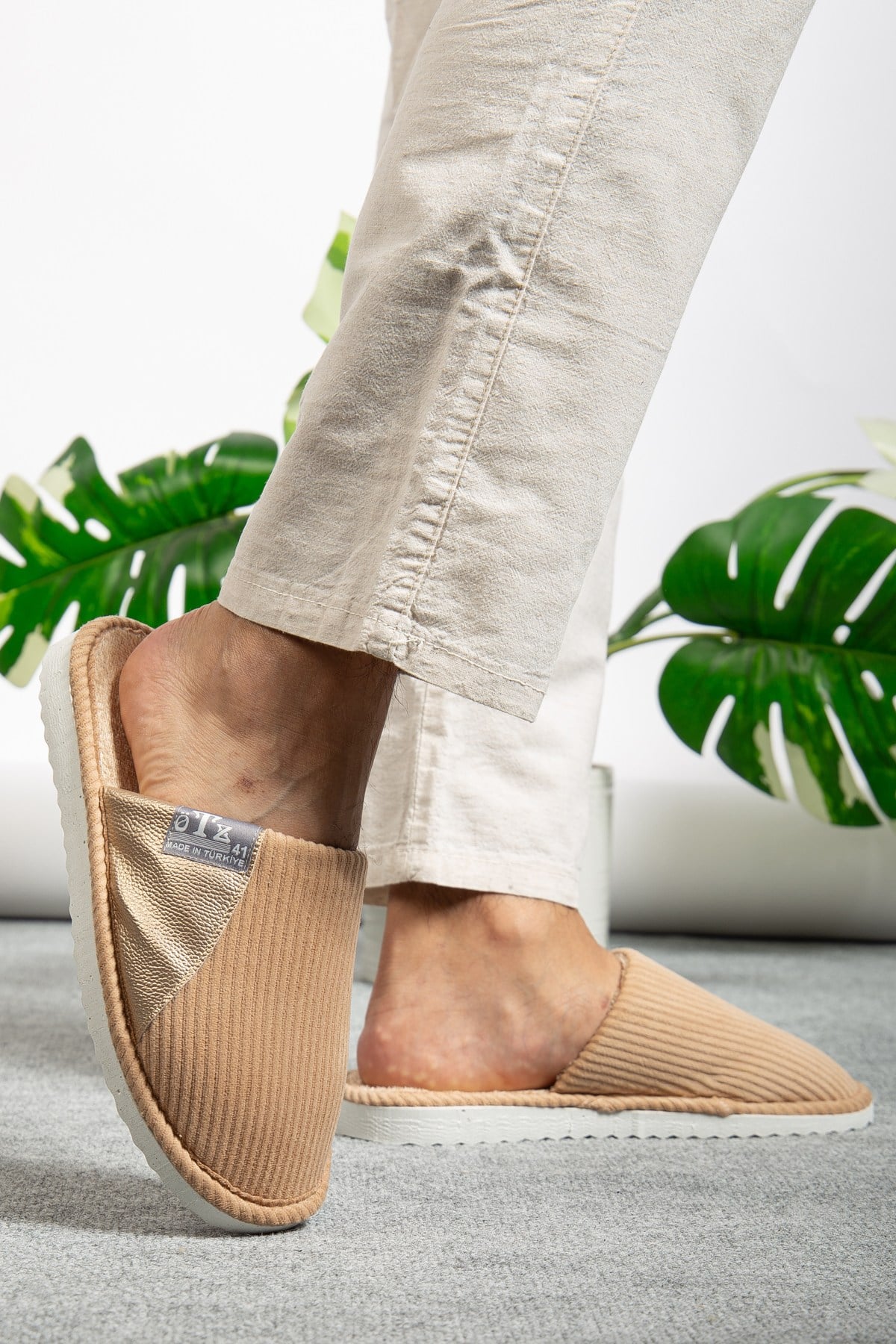Unisex Fitilli Kumaş Rahat Hafif Yumuşak Balkon Ofis Ev Terliği