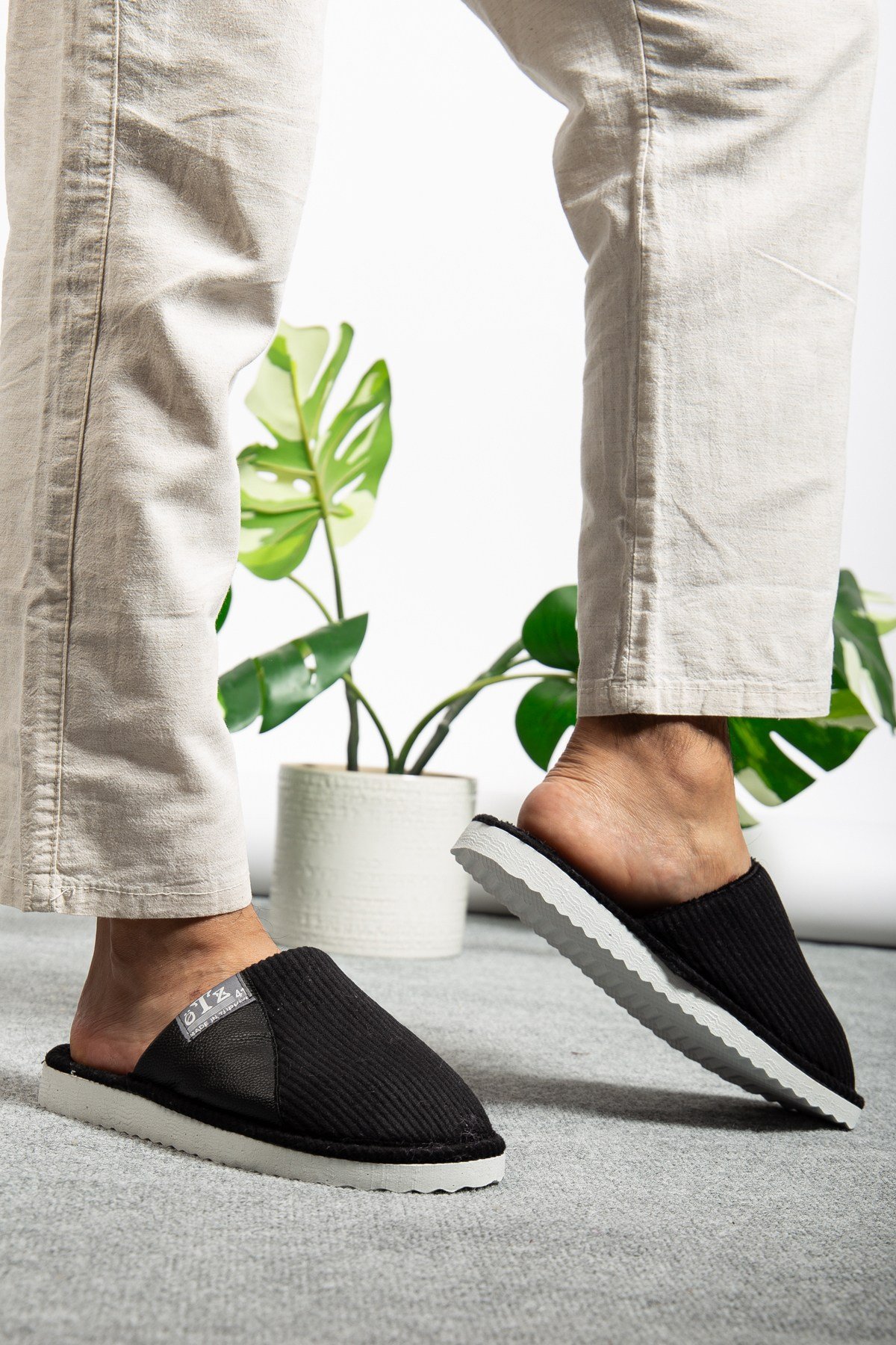 Unisex Fitilli Kumaş Rahat Hafif Yumuşak Balkon Ofis Ev Terliği