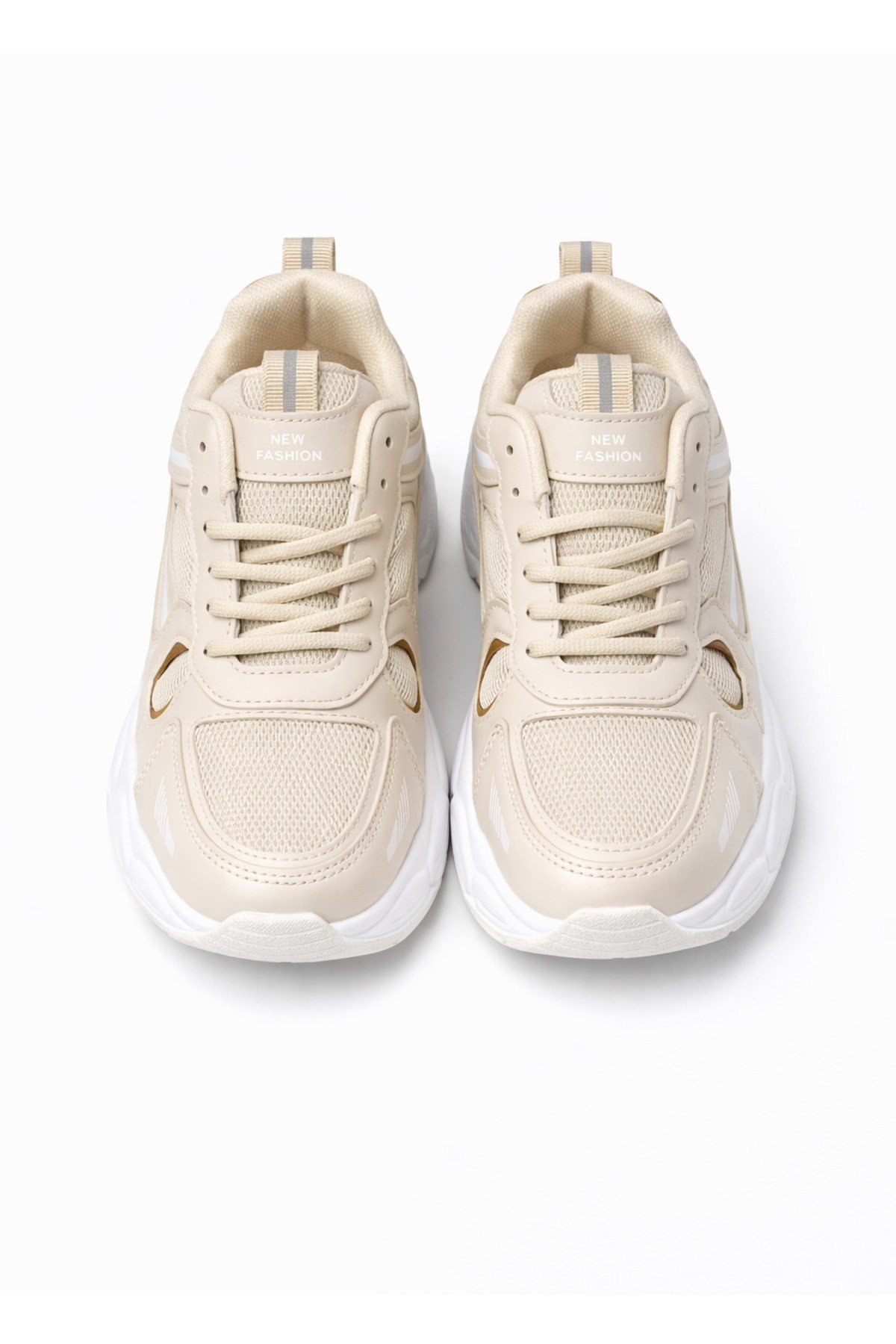 Unisex Kum Anorak Detaylı Kalın Taban Günlük Yürüyüş Ayakkabısı Sneaker