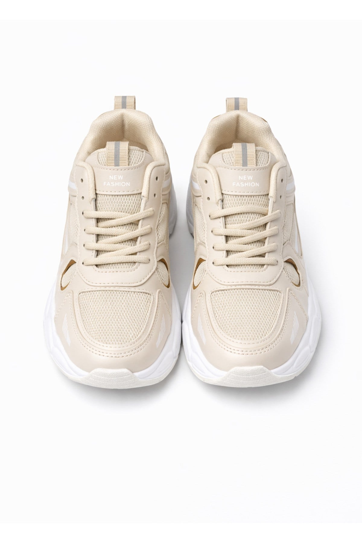 Unisex Kum Anorak Detaylı Kalın Taban Günlük Yürüyüş Ayakkabısı Sneaker