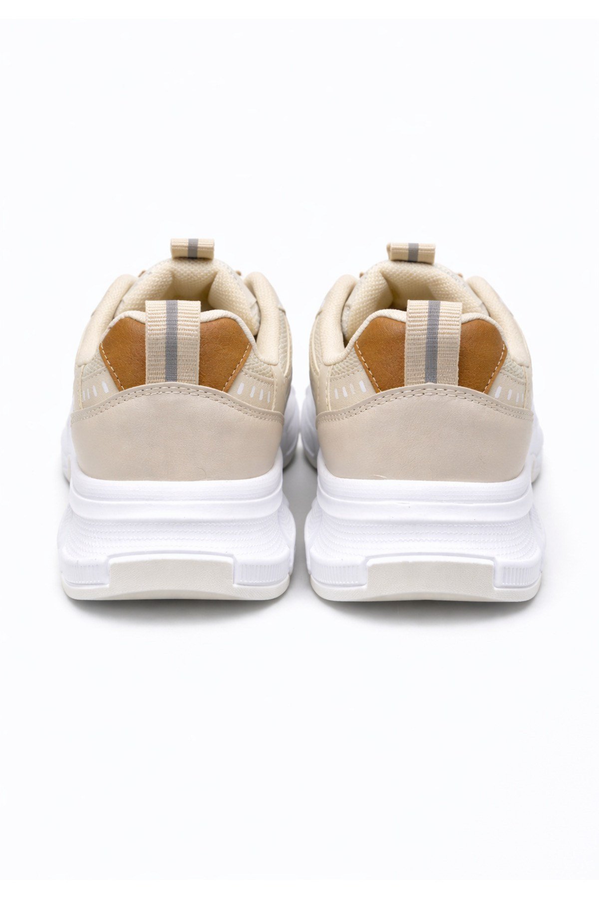 Unisex Kum Anorak Detaylı Kalın Taban Günlük Yürüyüş Ayakkabısı Sneaker