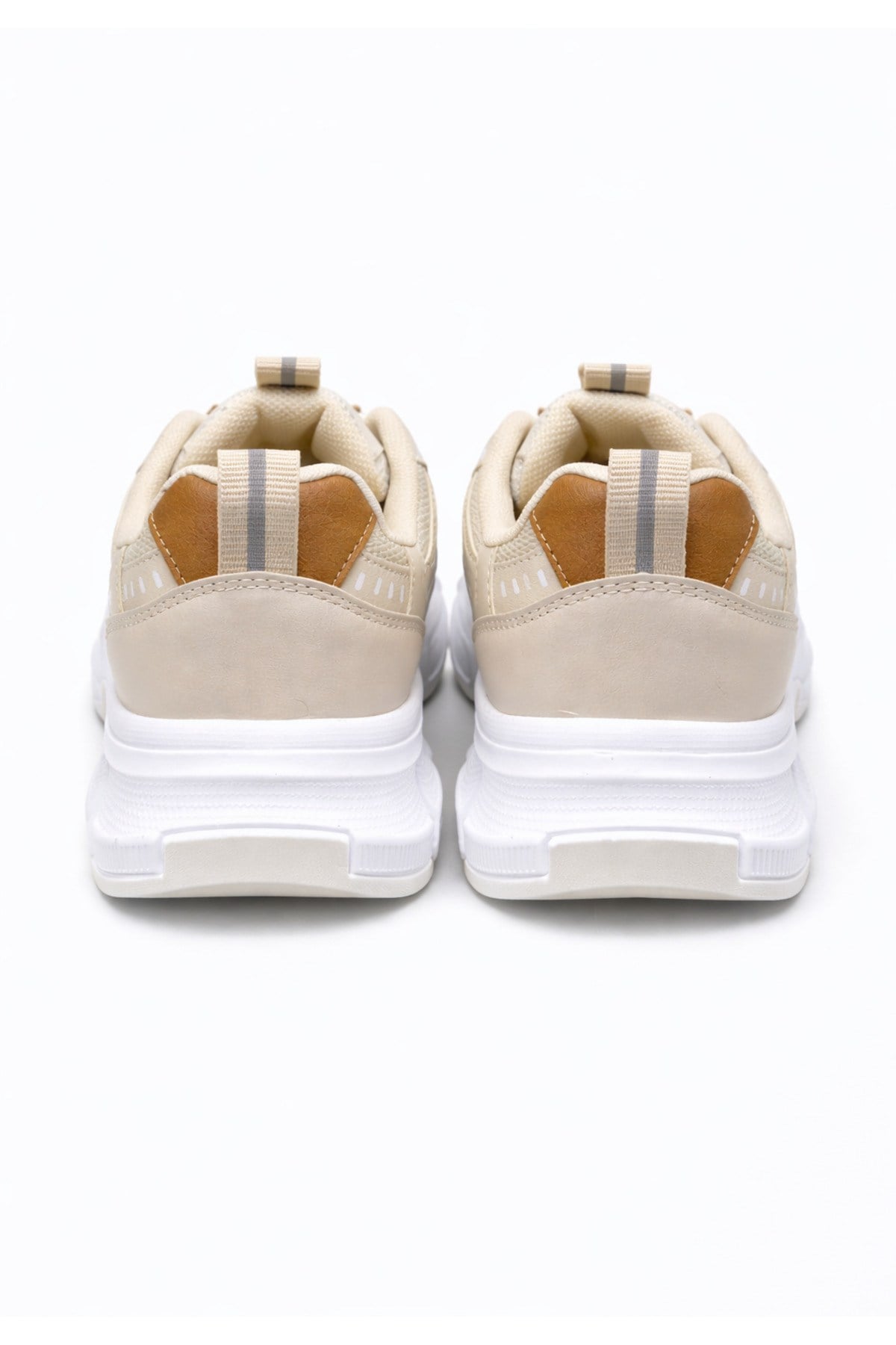 Unisex Kum Anorak Detaylı Kalın Taban Günlük Yürüyüş Ayakkabısı Sneaker