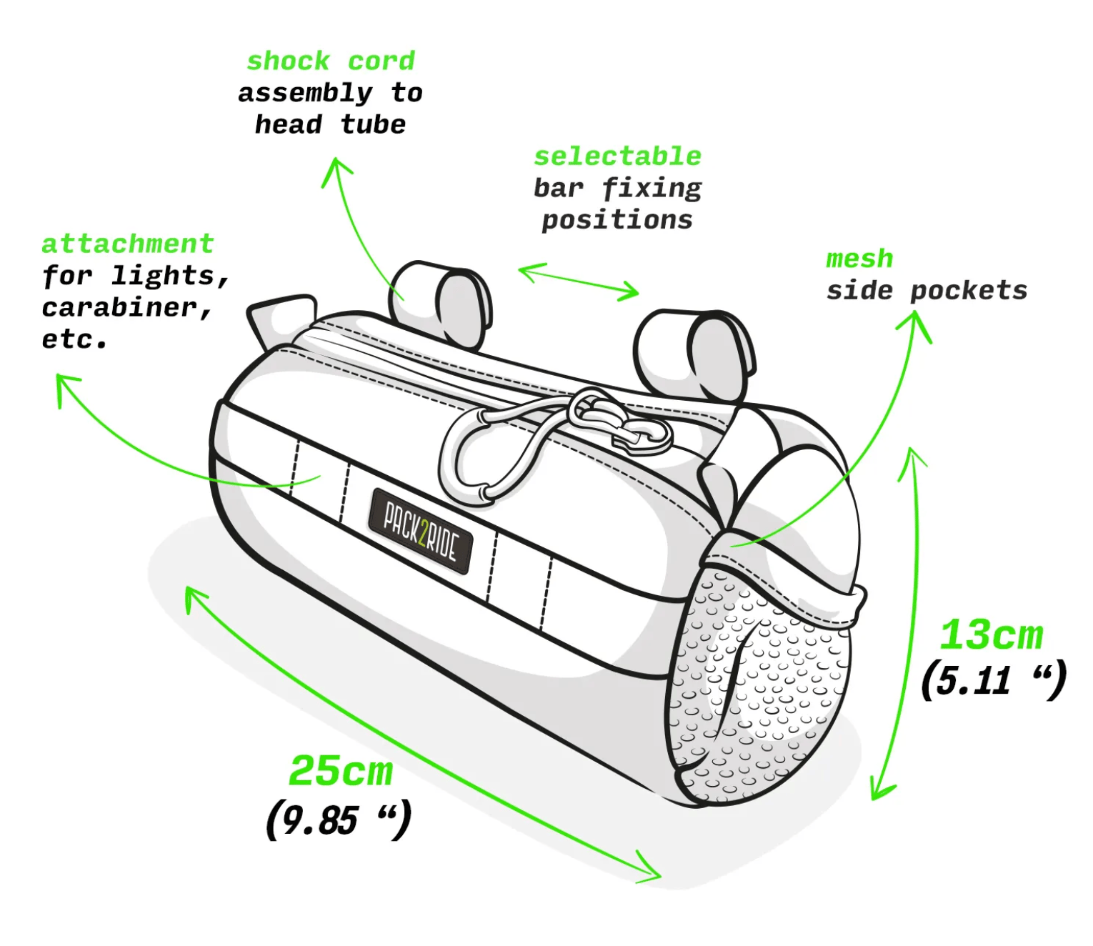 PACK2RIDE ASKME BIKEPACKING HANDLEBAR BAG BLACK