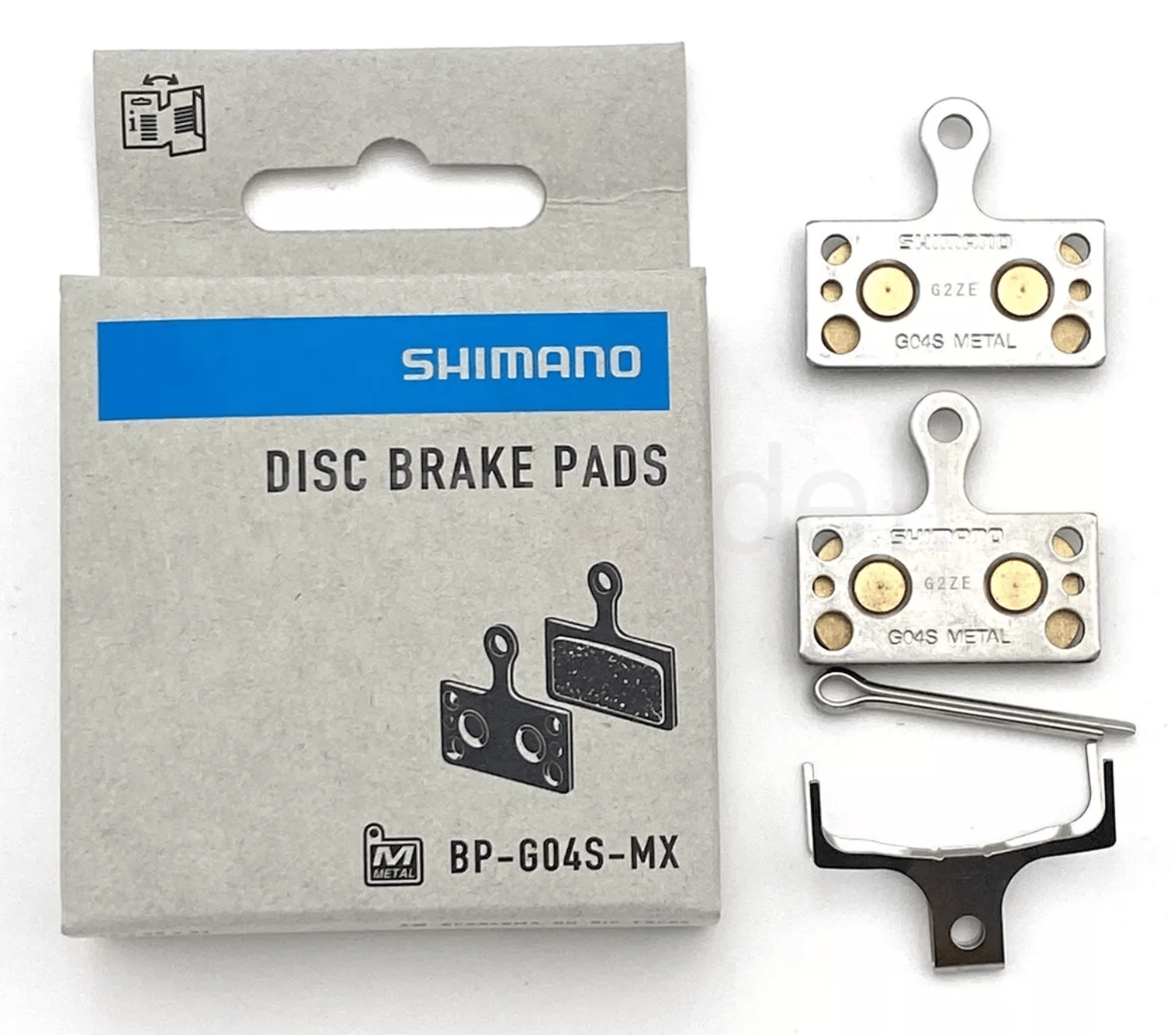 SHIMANO DISC BRAKE PAD SET METAL G04S INCL SPRING/SPLIT PIN 1PAIR