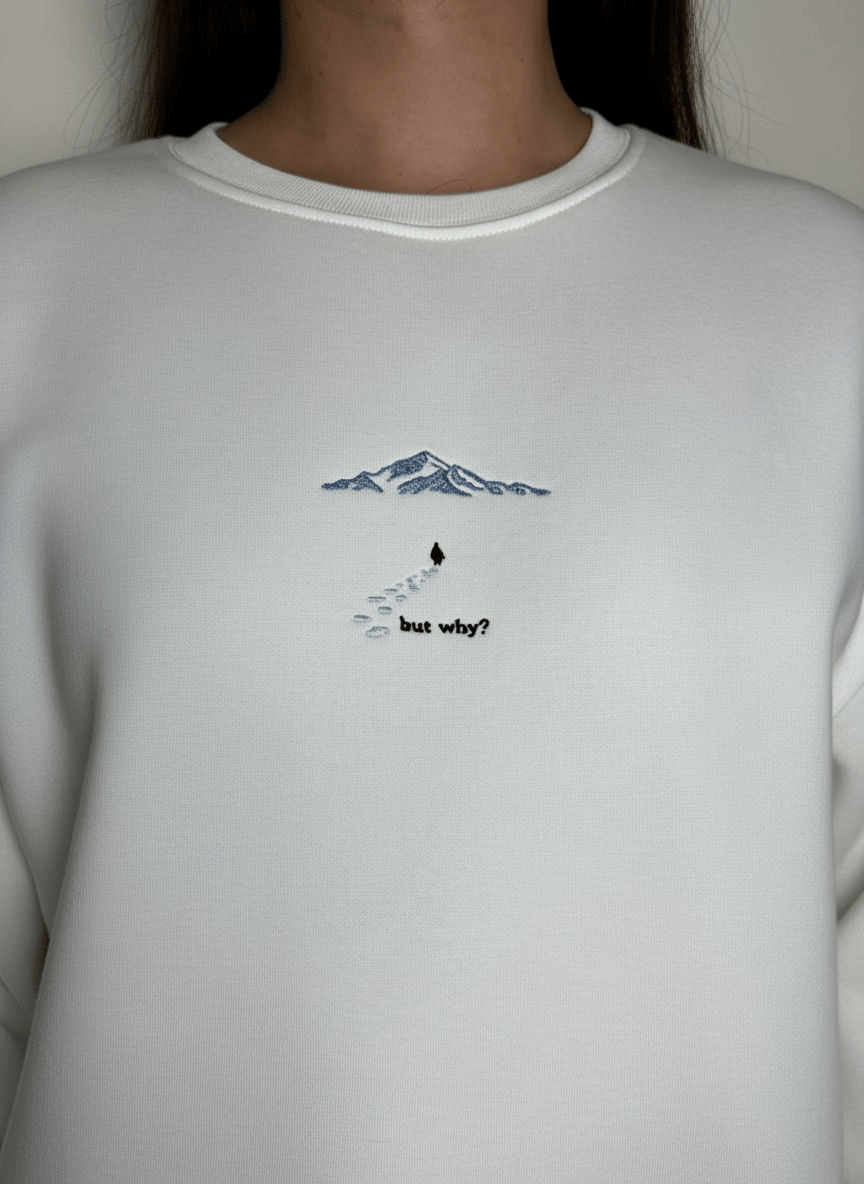 But Why Nakış Desenli Unisex Sweatshirt