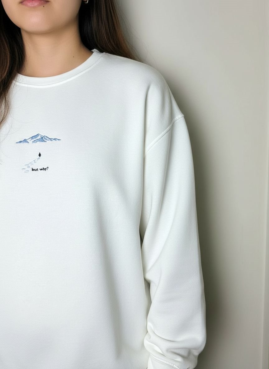 But Why Nakış Desenli Unisex Sweatshirt