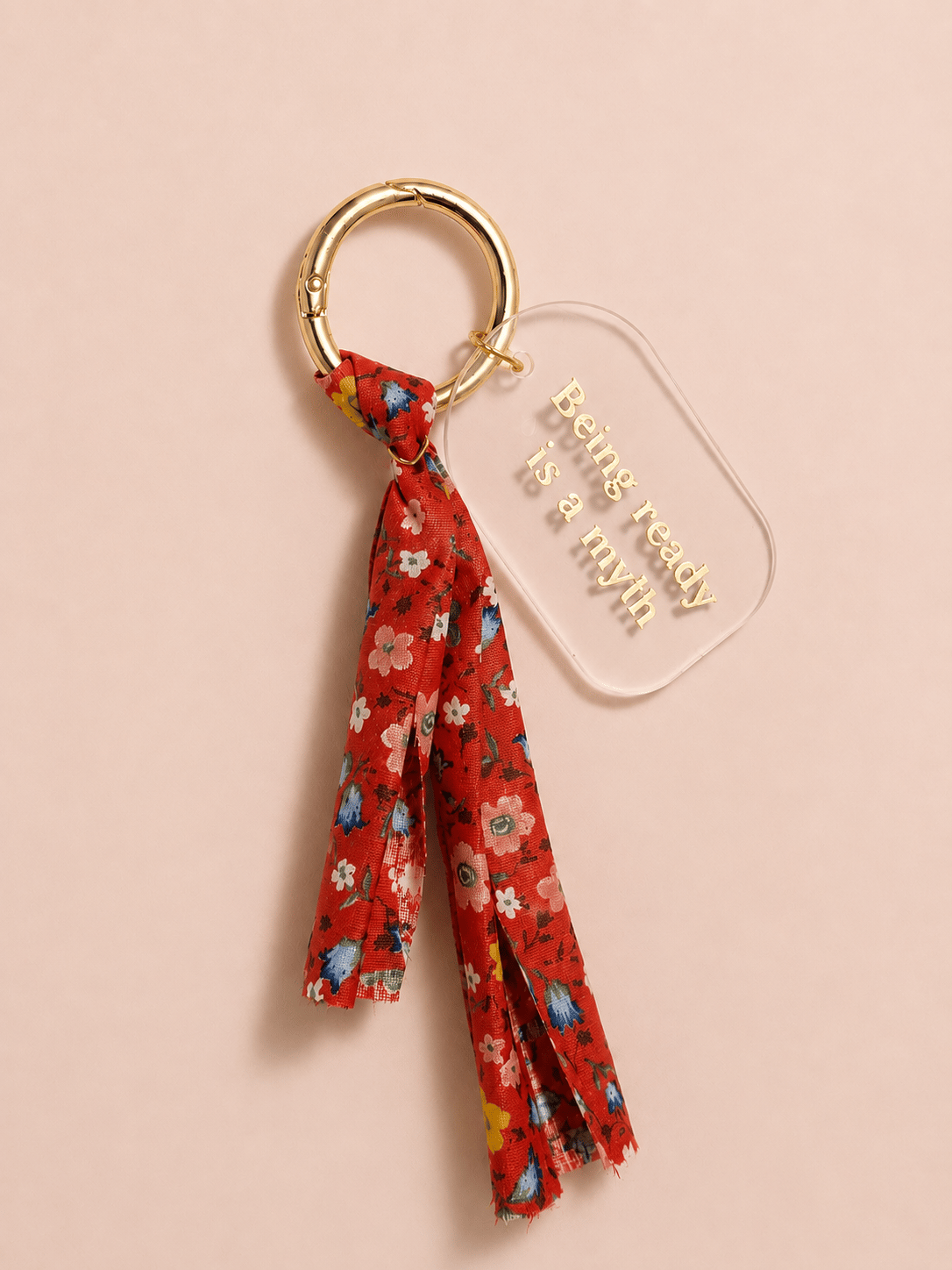 Daily Mood: Being Ready Is A Myth Gold Detaylı Akrilik Bag Charm & Anahtarlık