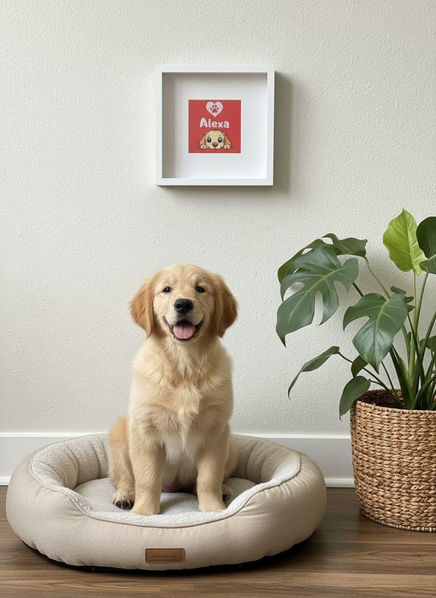 Dog is at Home Nakış Çerçeve