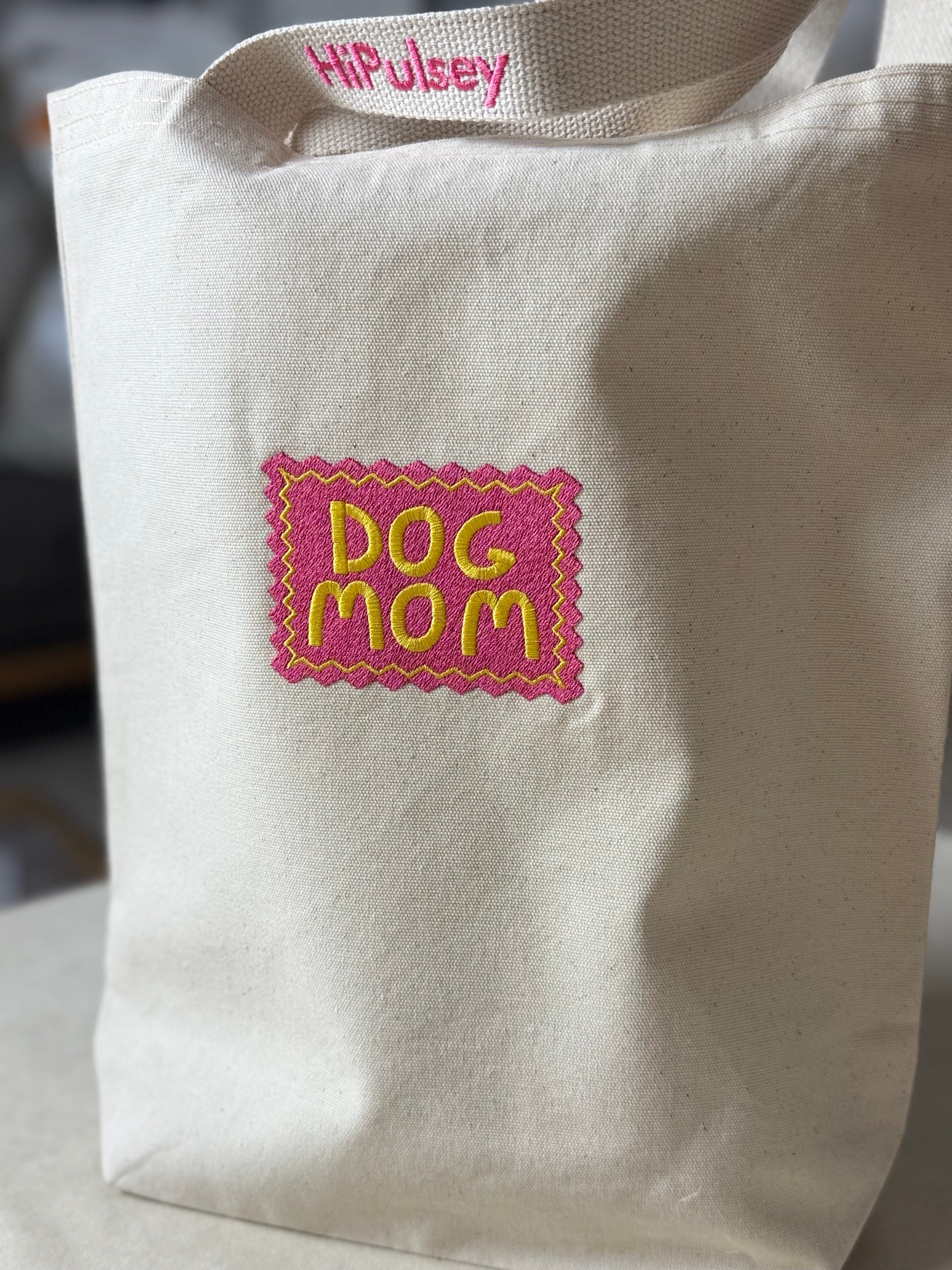 Dog Mom Bright Pink Bez Çanta