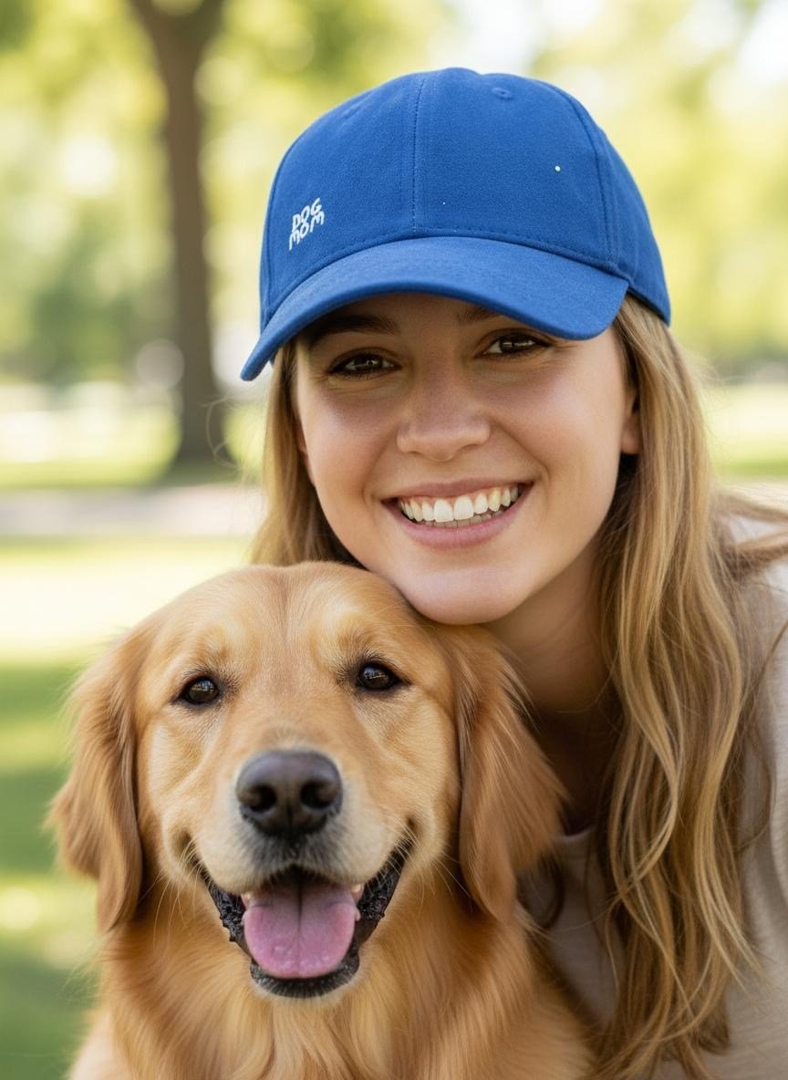 Dog Mom Süet Şapka Lacivert