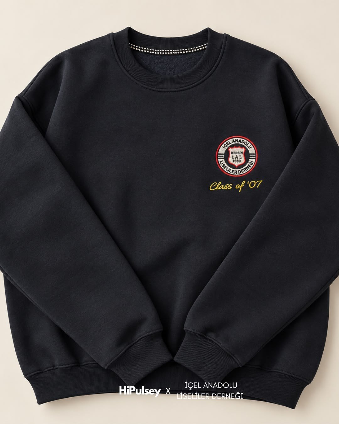İçel Anadolu Liseliler Derneği Dönem Koleksiyonu Nakışlı Sweatshirt Lacivert