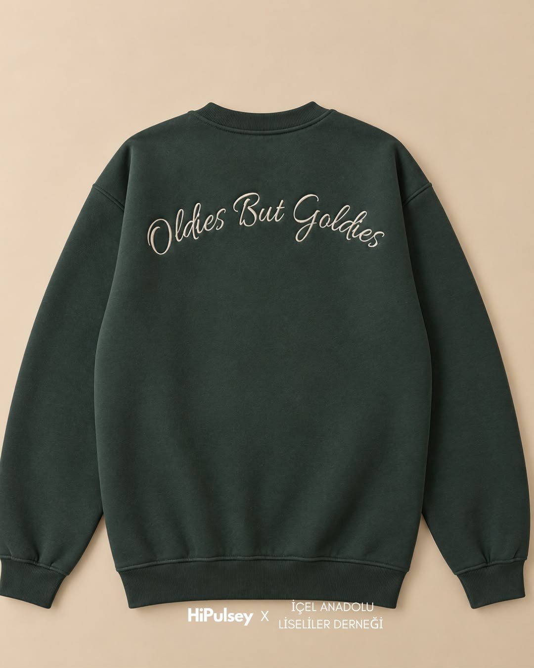 İçel Anadolu Liseliler Derneği Dönem Koleksiyonu Nakışlı Sweatshirt Çam Yeşili