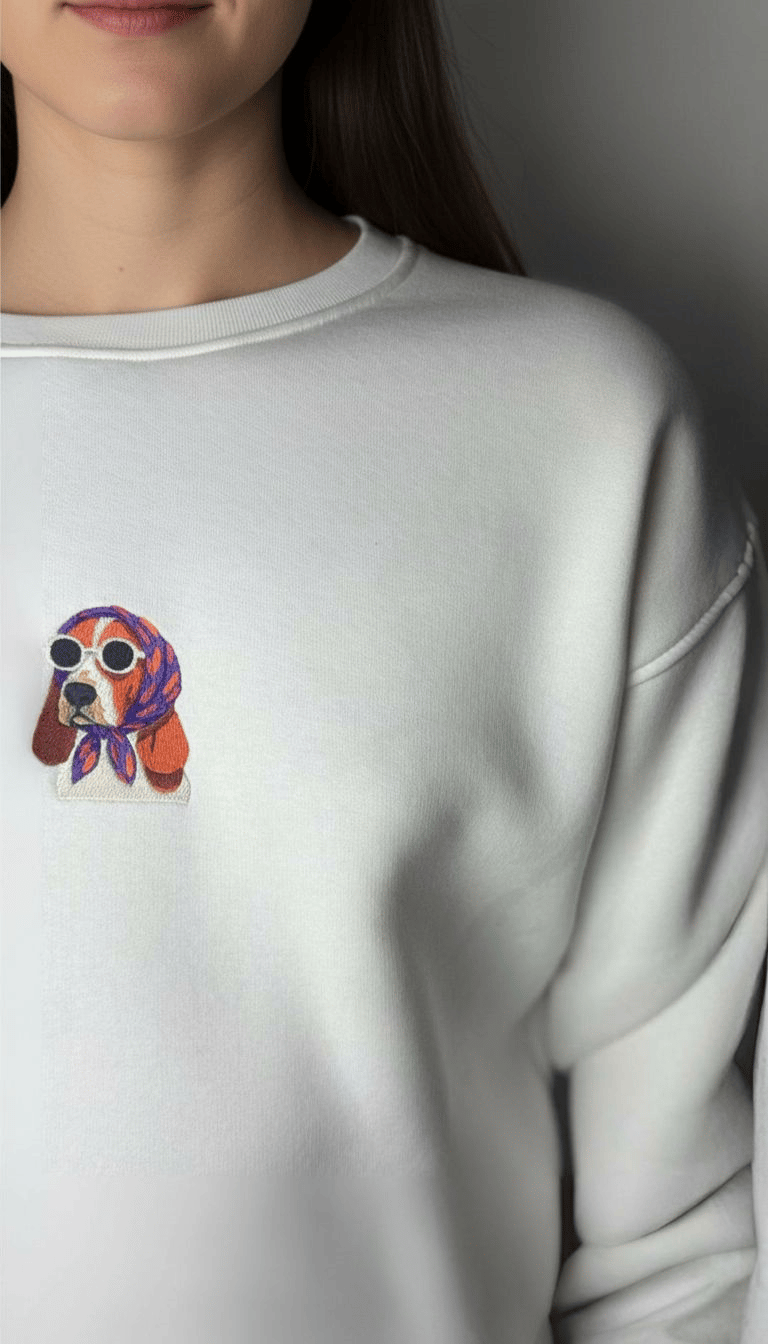 Silent Flex Nakış Desenli Unisex Sweatshirt