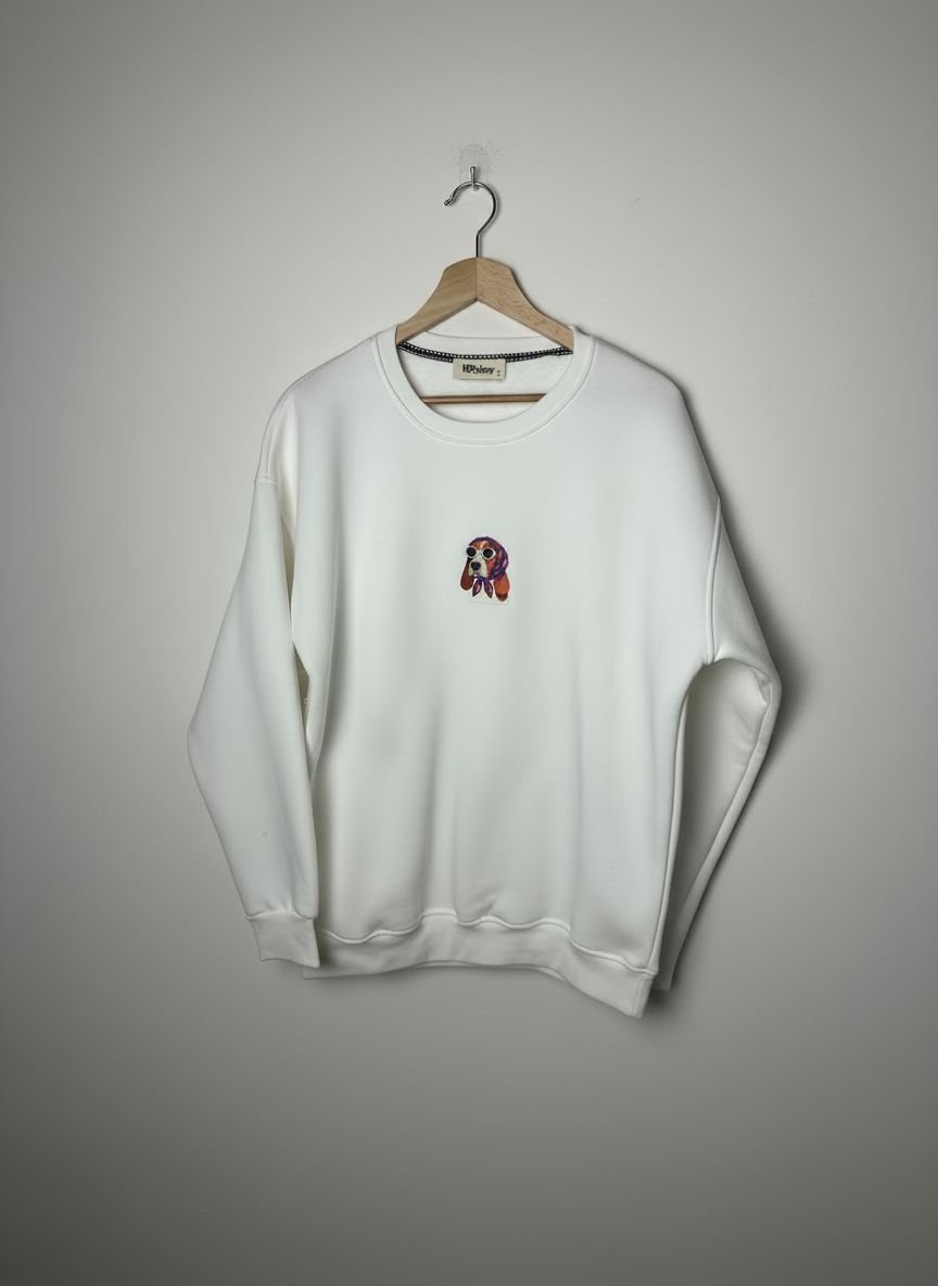 Silent Flex Nakış Desenli Unisex Sweatshirt