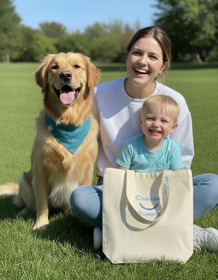 Simple Bez Çanta ve Köpek Bandana Seti