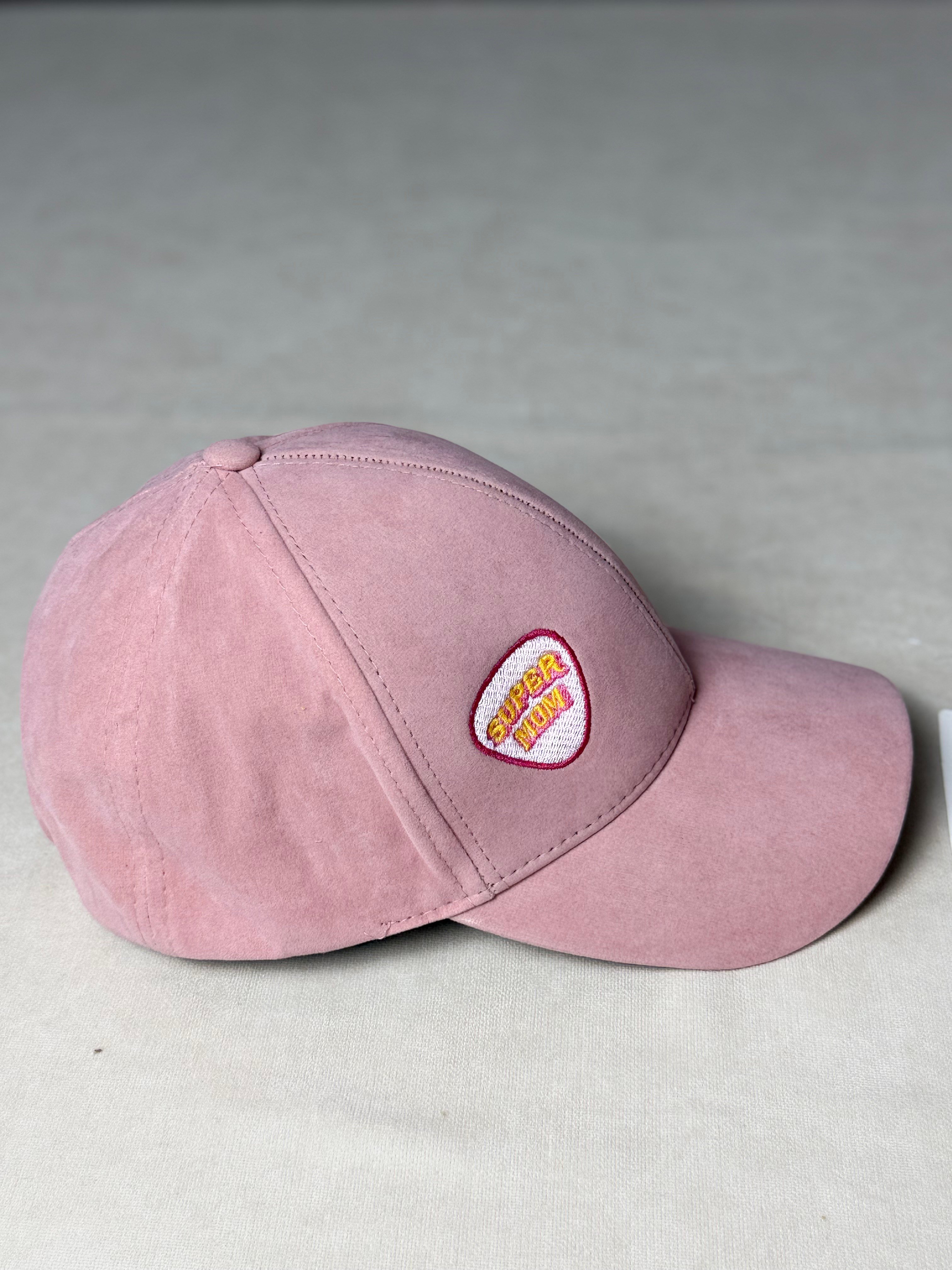 Super Mom Süet Şapka Pembe