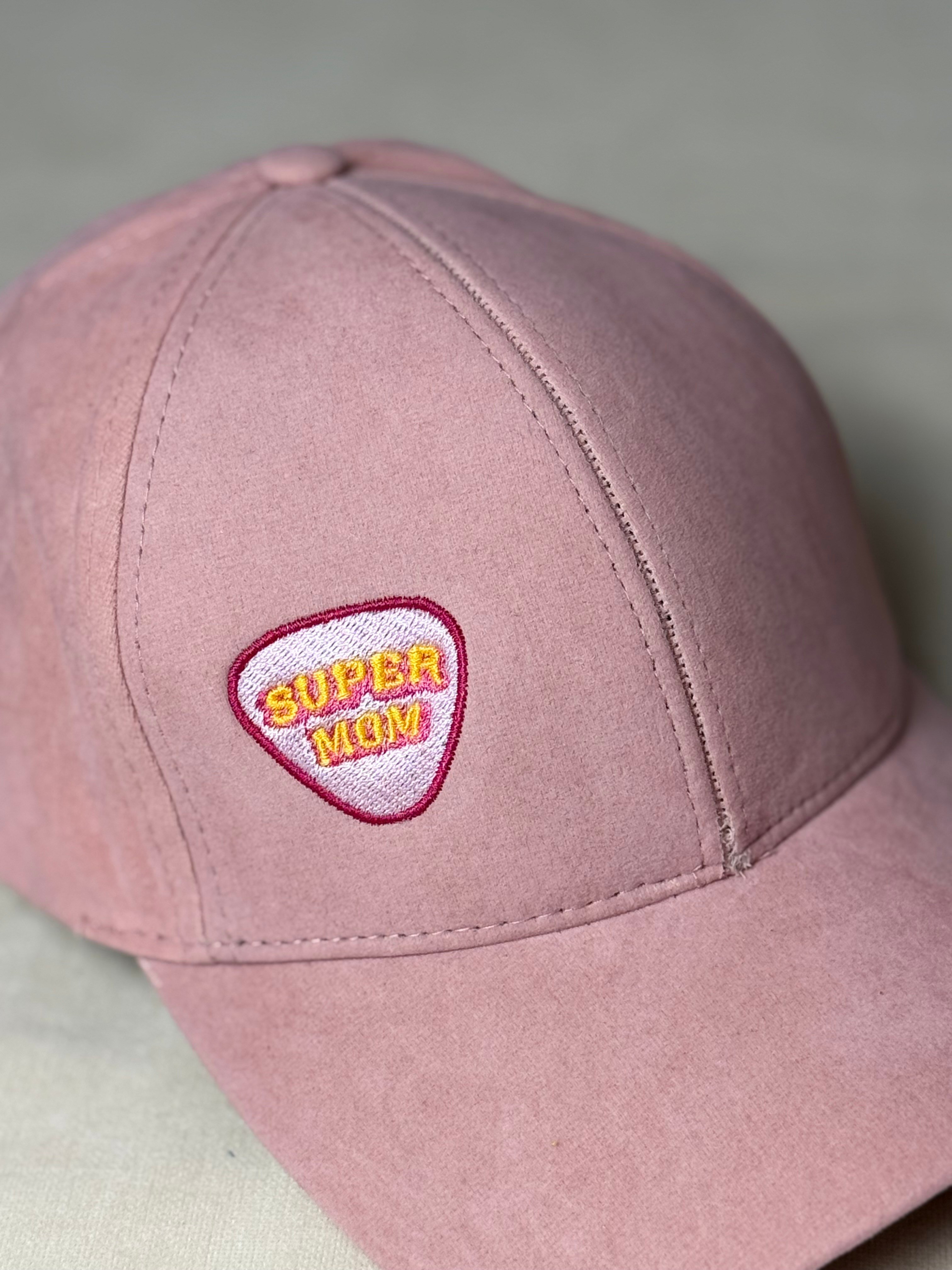 Super Mom Süet Şapka Pembe