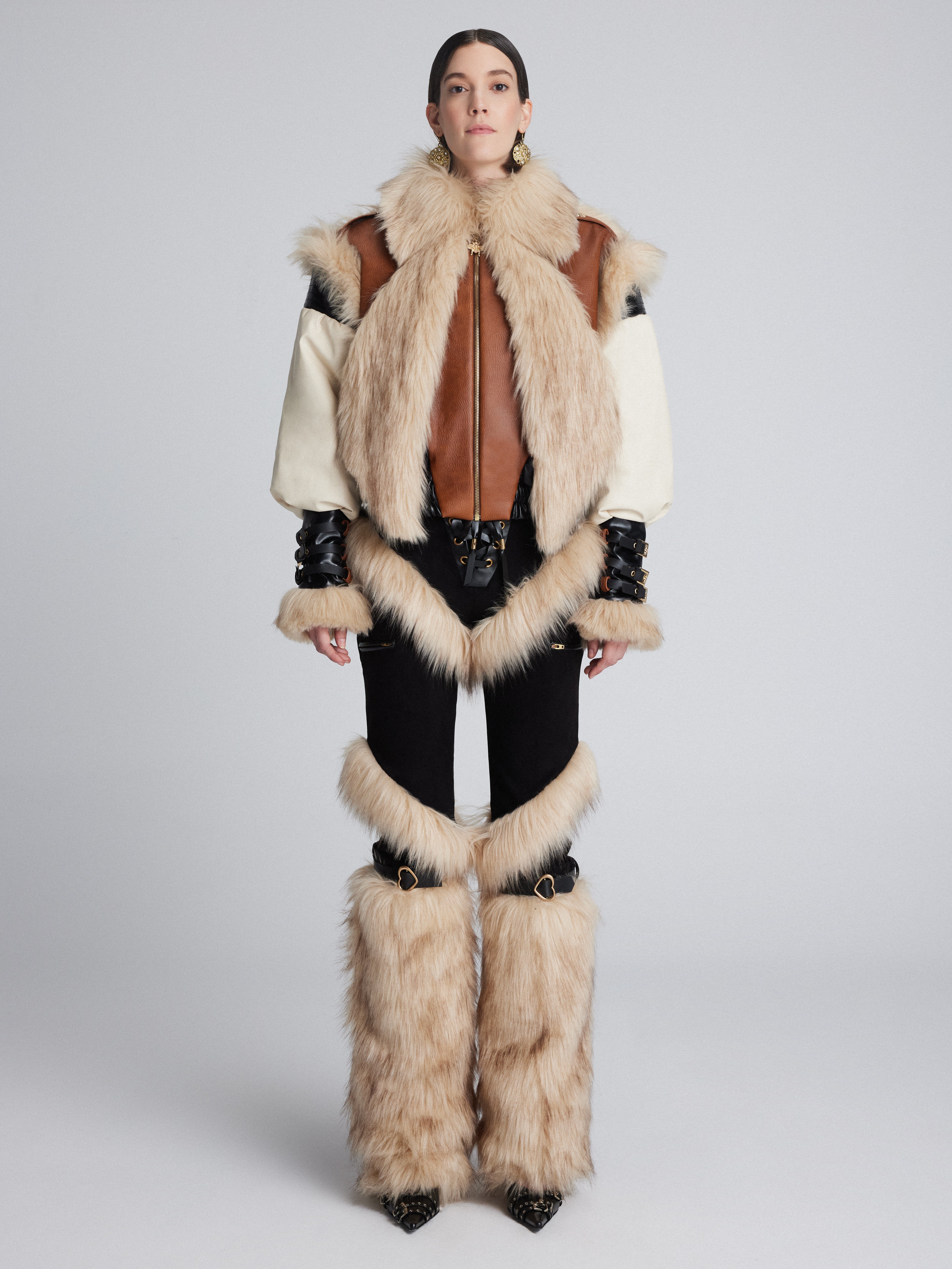 Faux Fur & Leather Jacket