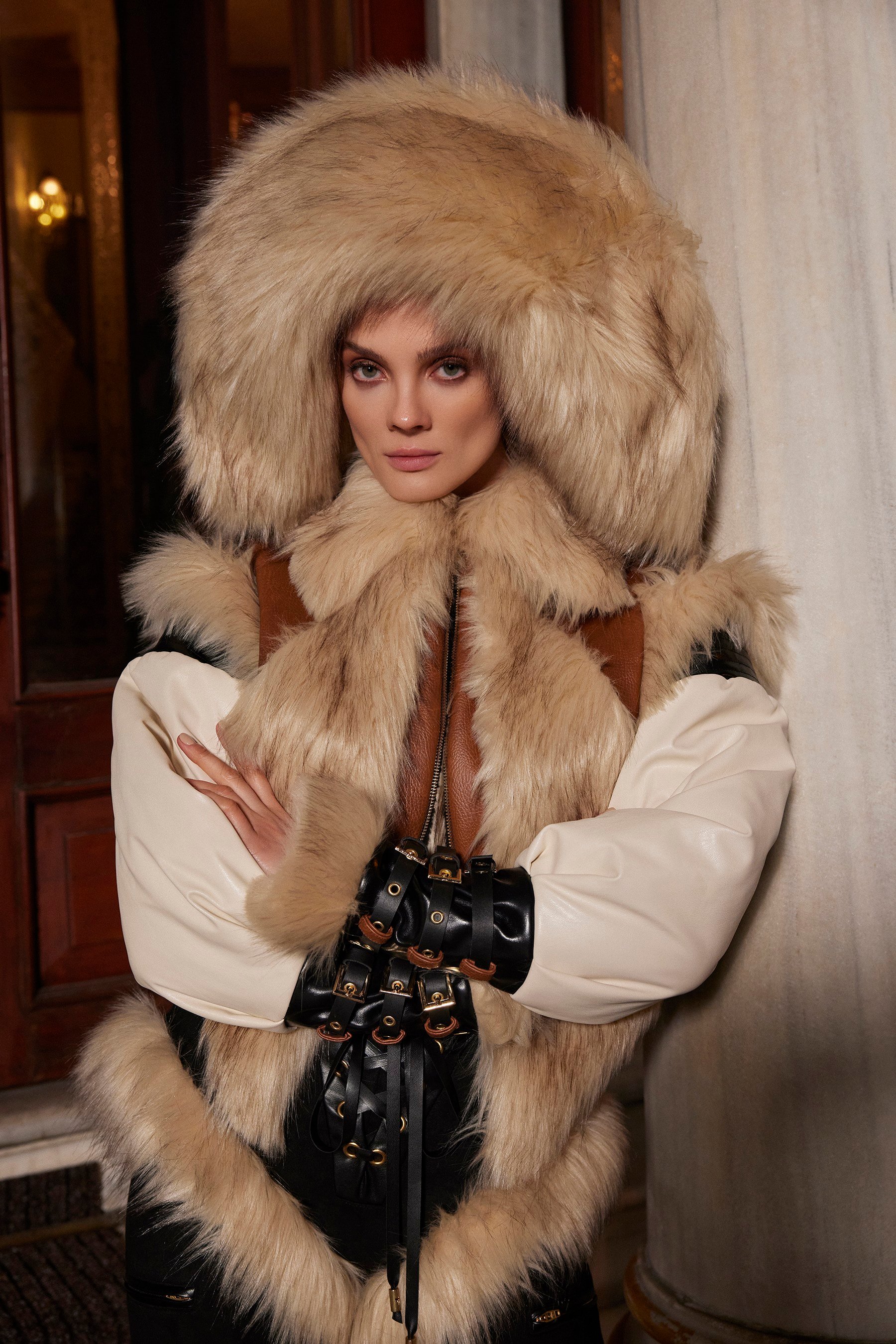 Faux Fur & Leather Jacket