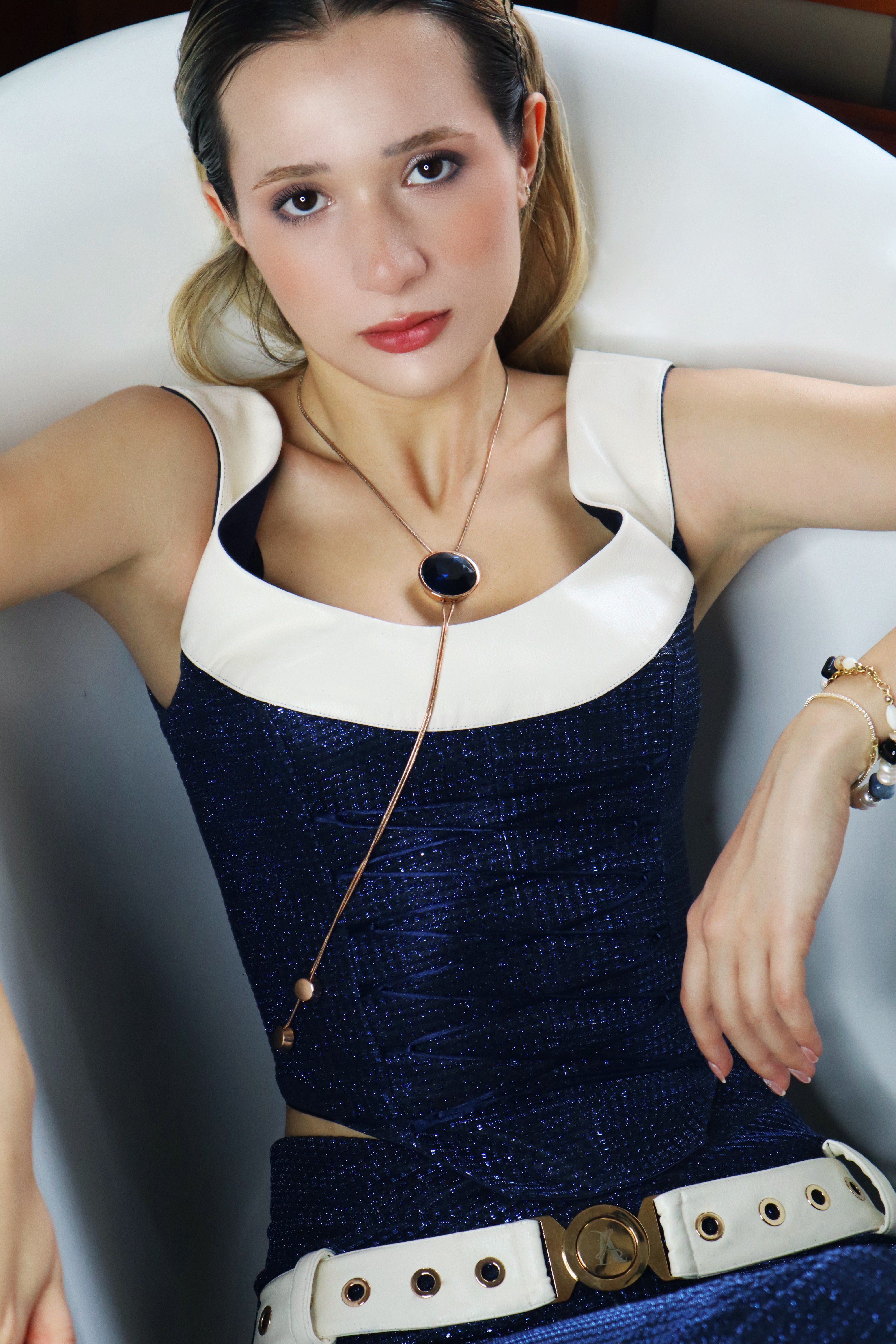 Navy Ivory Corset