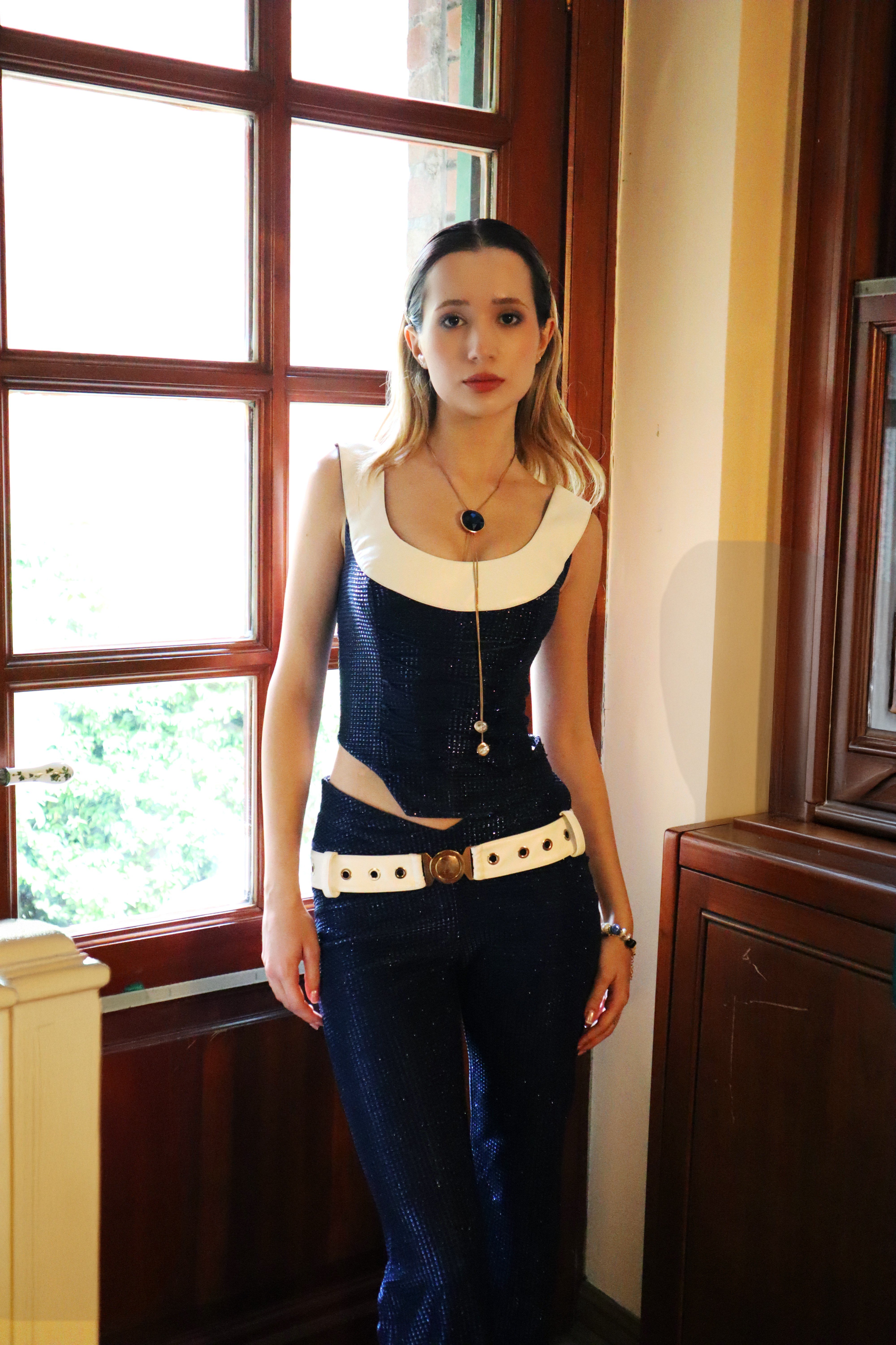 Navy Ivory Corset