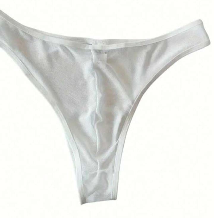 Erkek Biyeli Beyaz Transparan Brazillian Slip