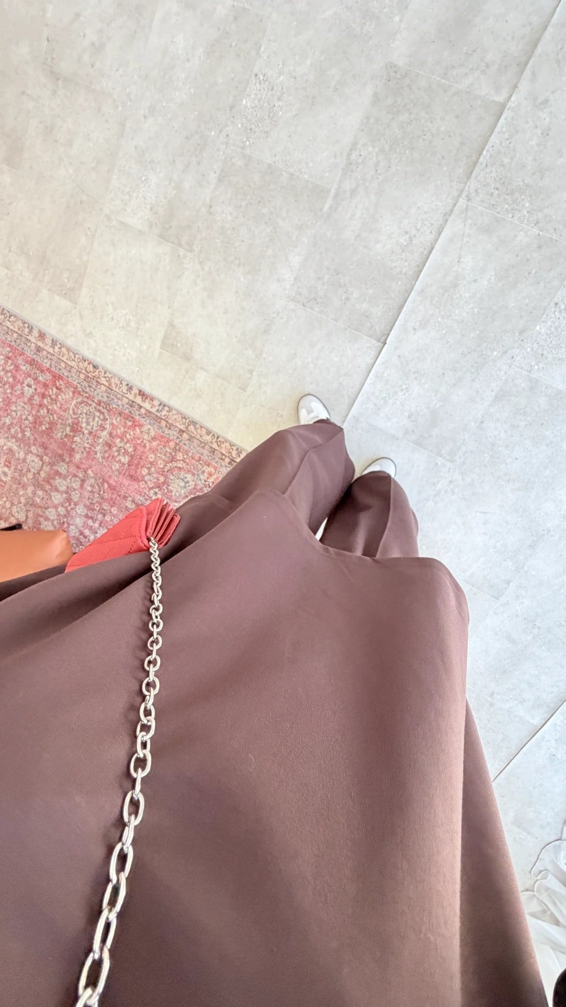 Kadın Çimalı Detay Geniş Paça Tunik Pantolon İkili Takım M2696 - Kahverengi
