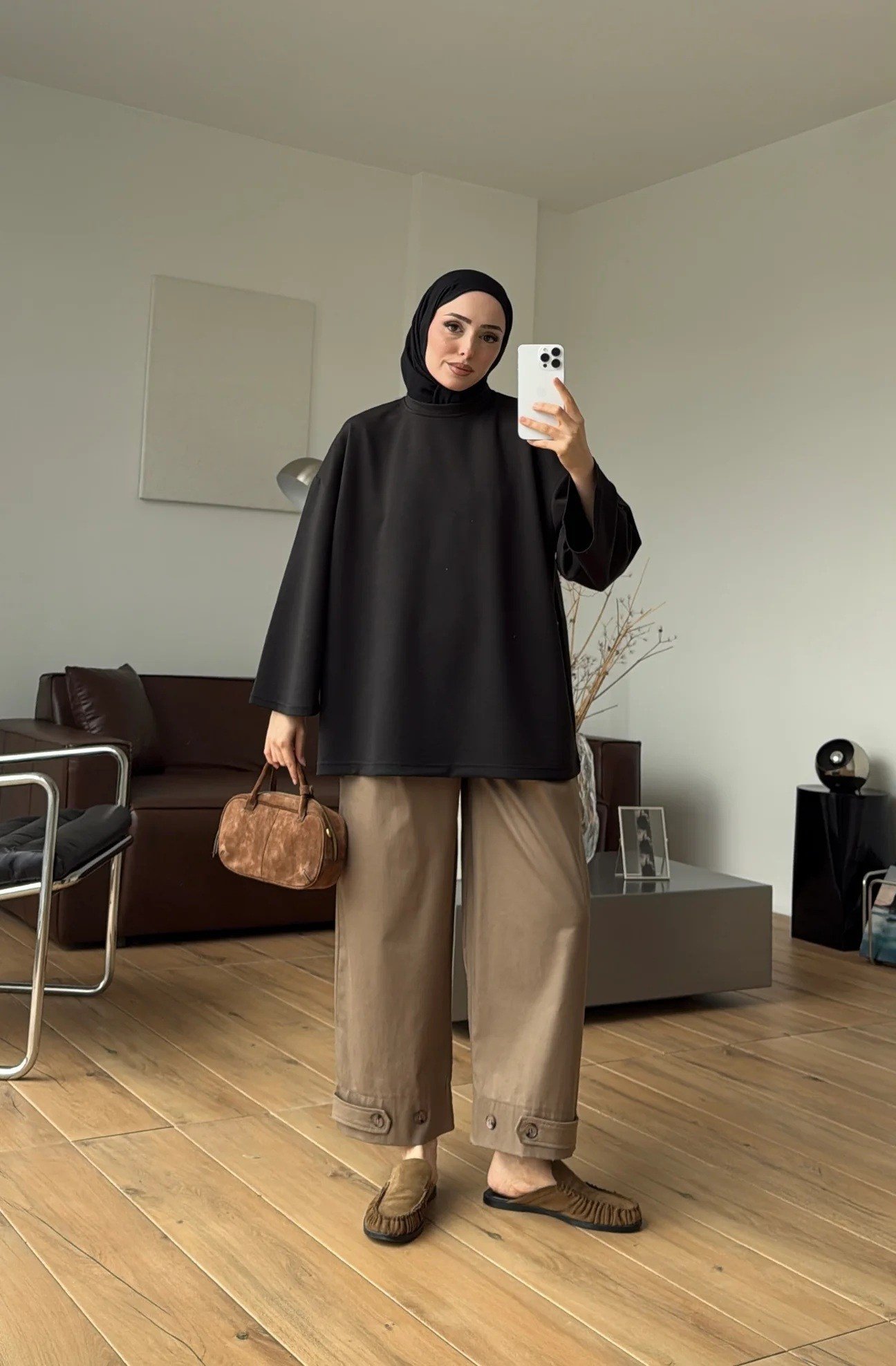 Kadın Seyyar Bağlamalı Oy-sho Kumaş Tunik M62410 - Siyah