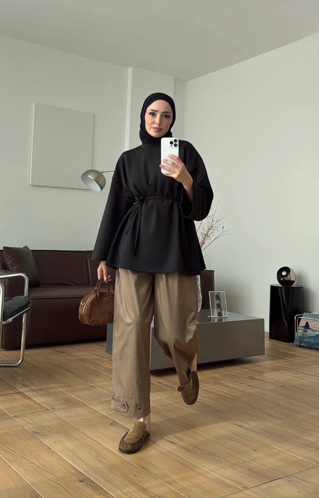 Kadın Seyyar Bağlamalı Oy-sho Kumaş Tunik M62410 - Siyah