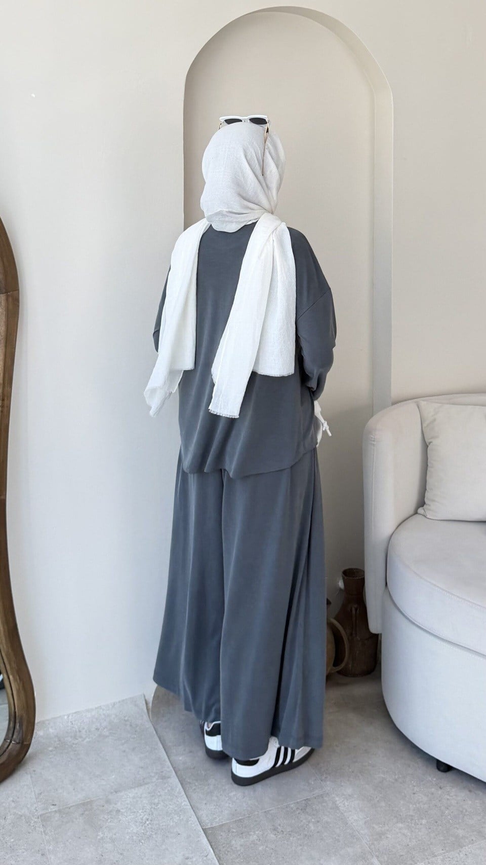 Kadın Simetrik Pantolonlu Takım M2633 - Füme