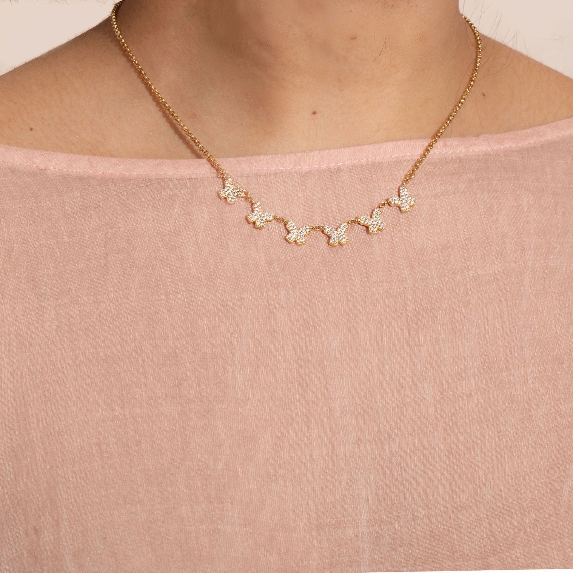 Grace Kelebek Kolye 718981 Gold