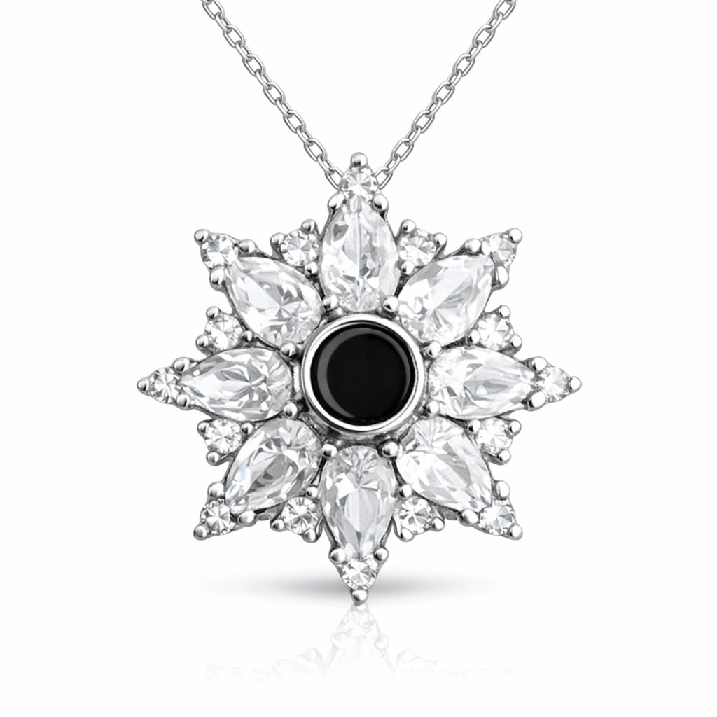 Gümüş 100 Dilde Seni Seviyorum Lotus Kadın Kolye