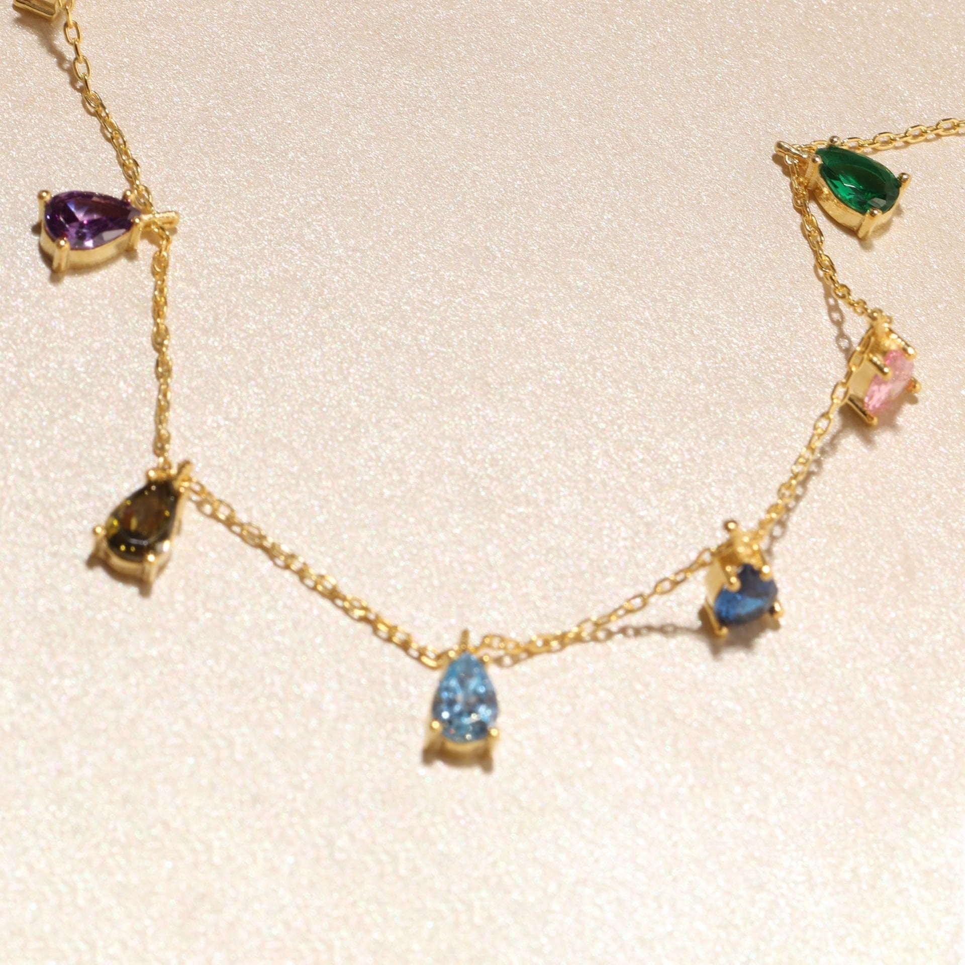 Renkli Damla Kolye 718013 Gold