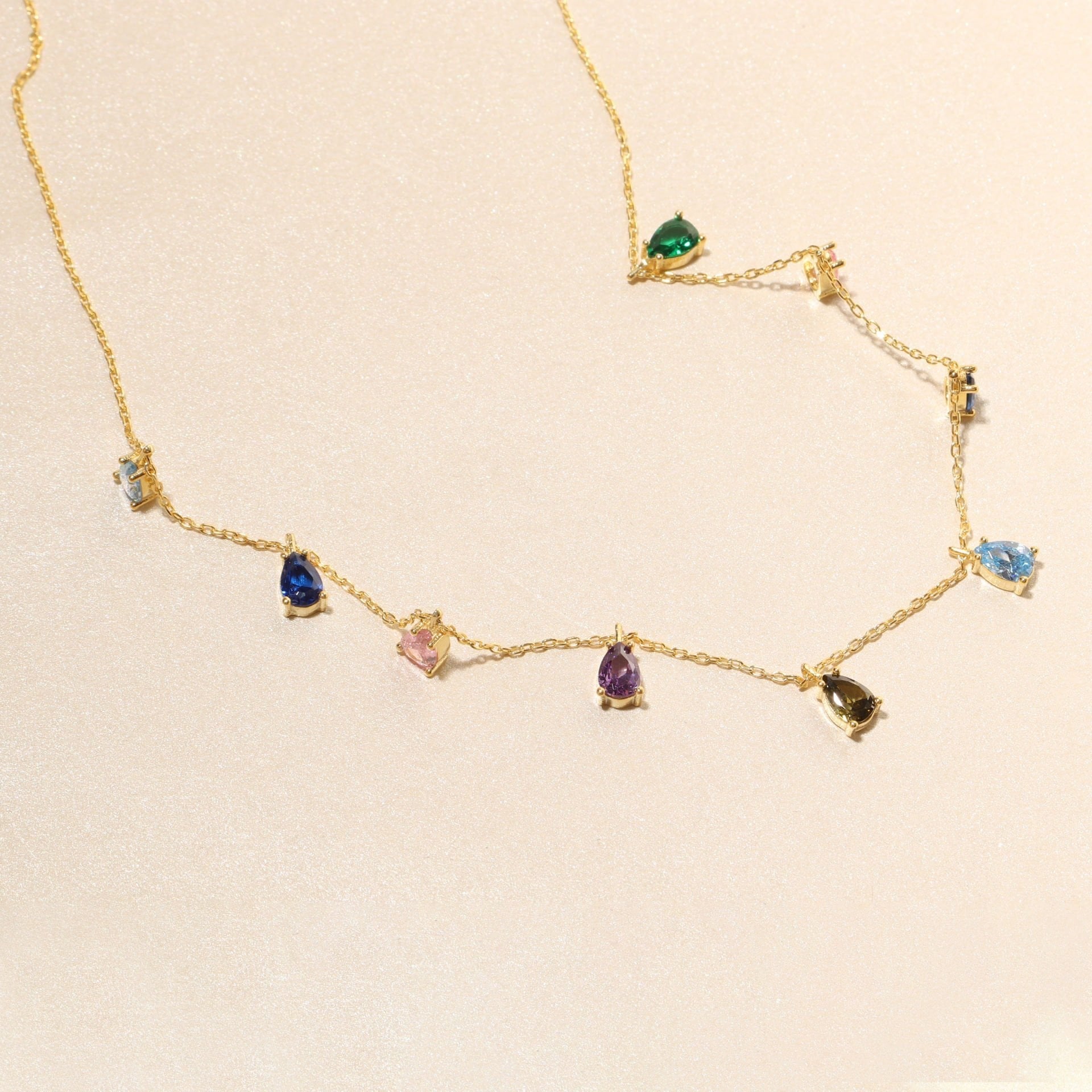 Renkli Damla Kolye 718013 Gold