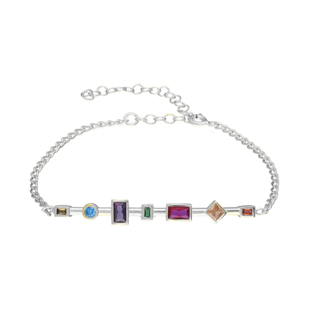 Renkli Taşlı Bileklik 719460 Silver