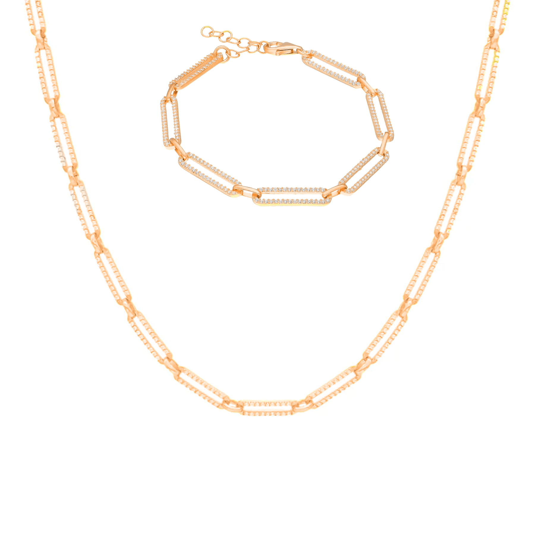 Taşlı Zincir Set 718303 Rose