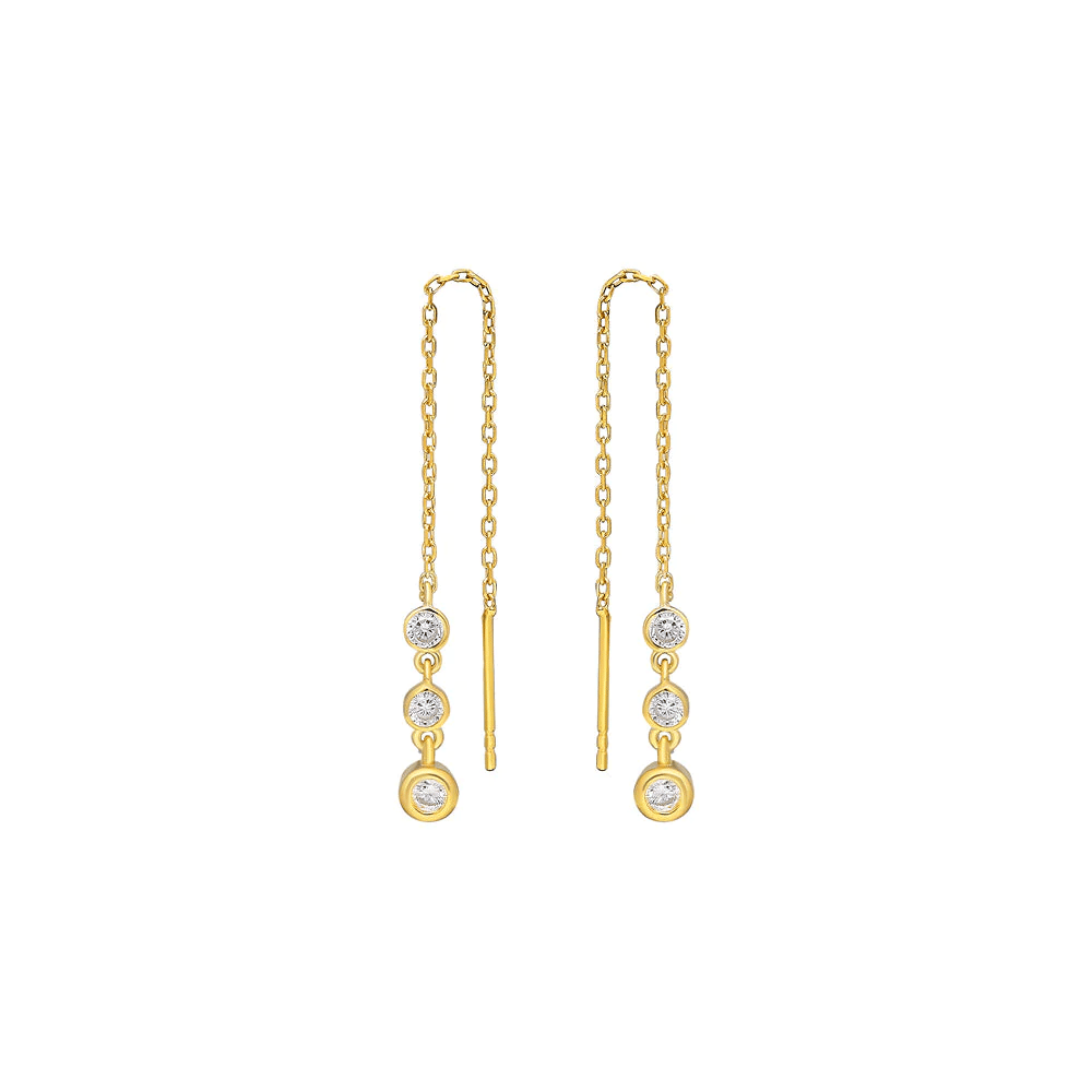 Zincir Taşlı Küpe 718892 Gold
