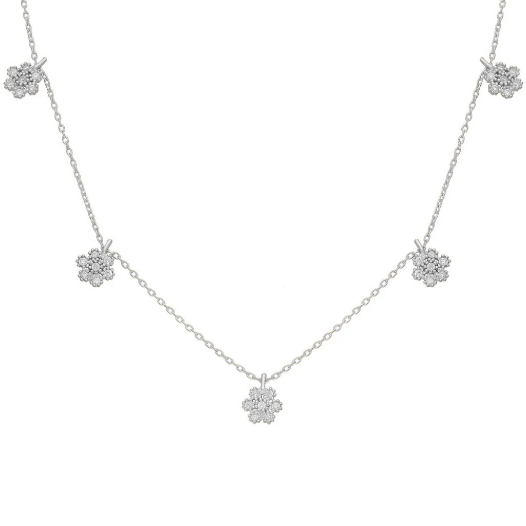 Zirkon Papatya Kolye 718010 Silver