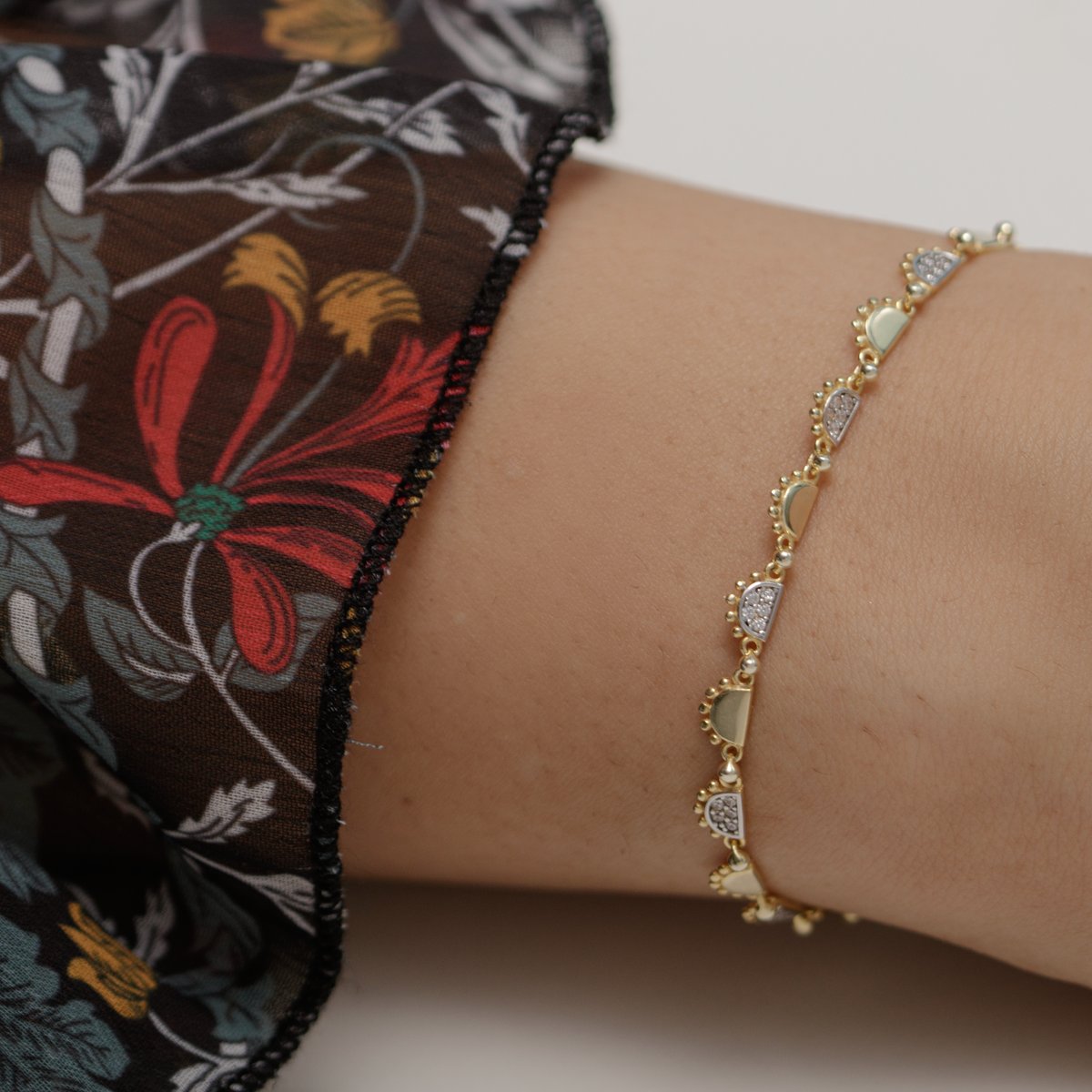 Zirkon Taşlı Minimal Bileklik 718555 Gold